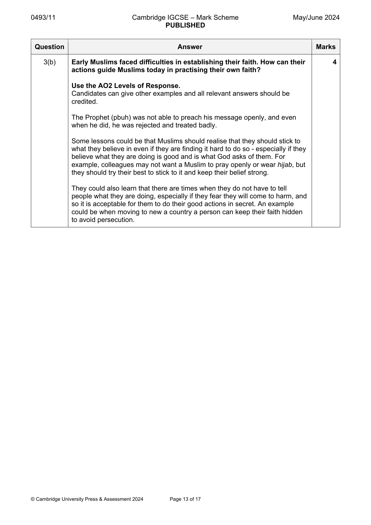 Mark scheme, page 13 of 17