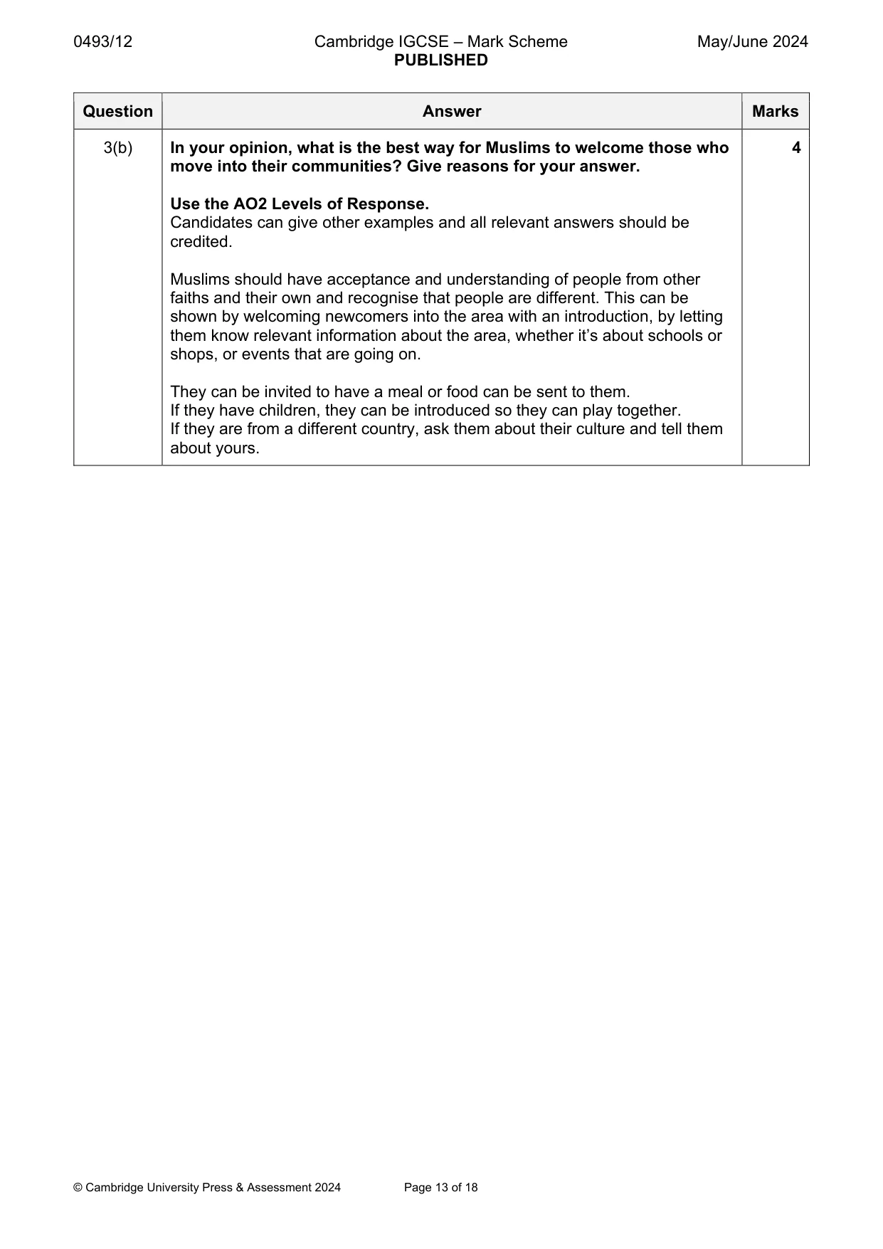 Mark scheme, page 13 of 18