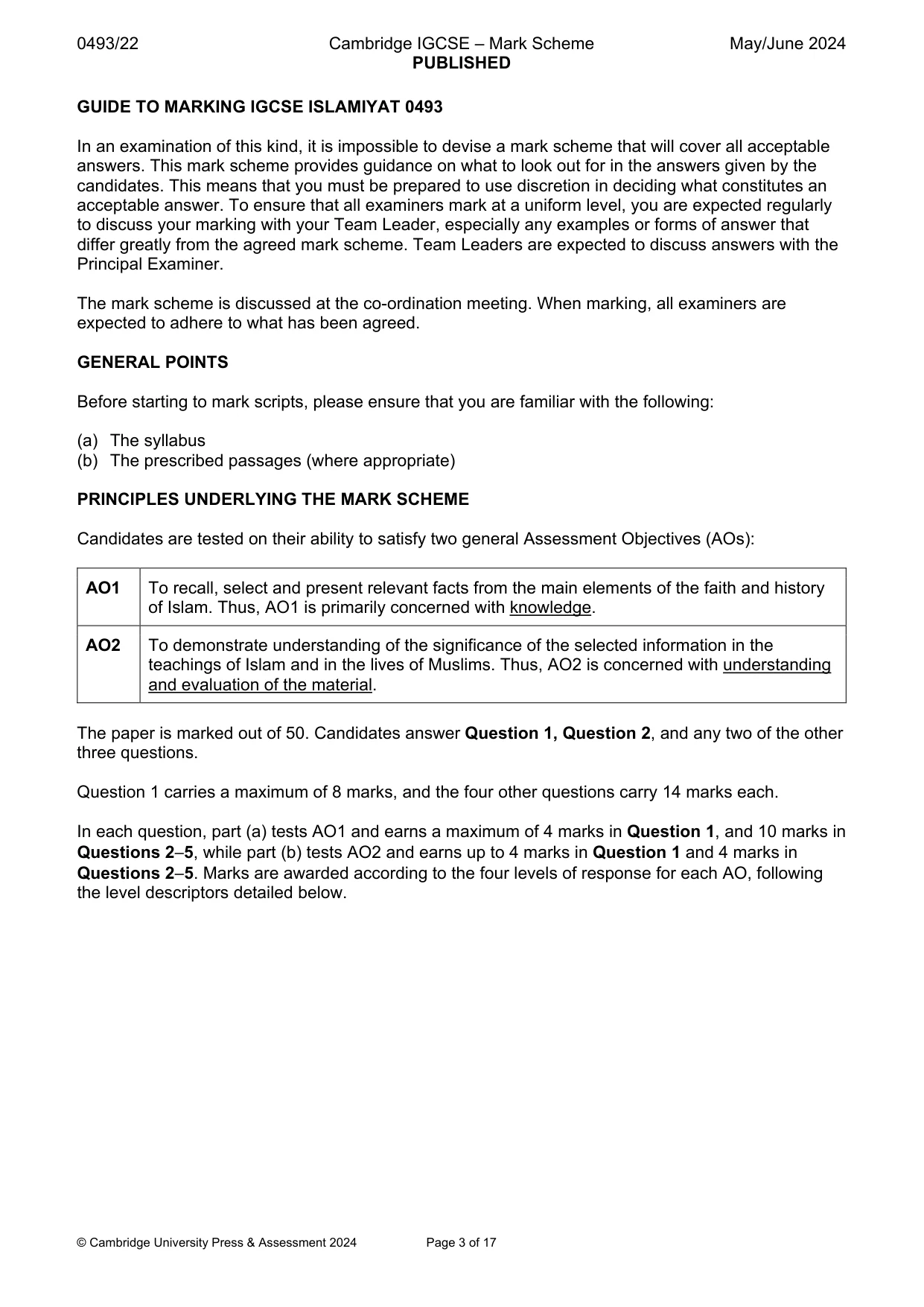 Mark scheme, page 3 of 17