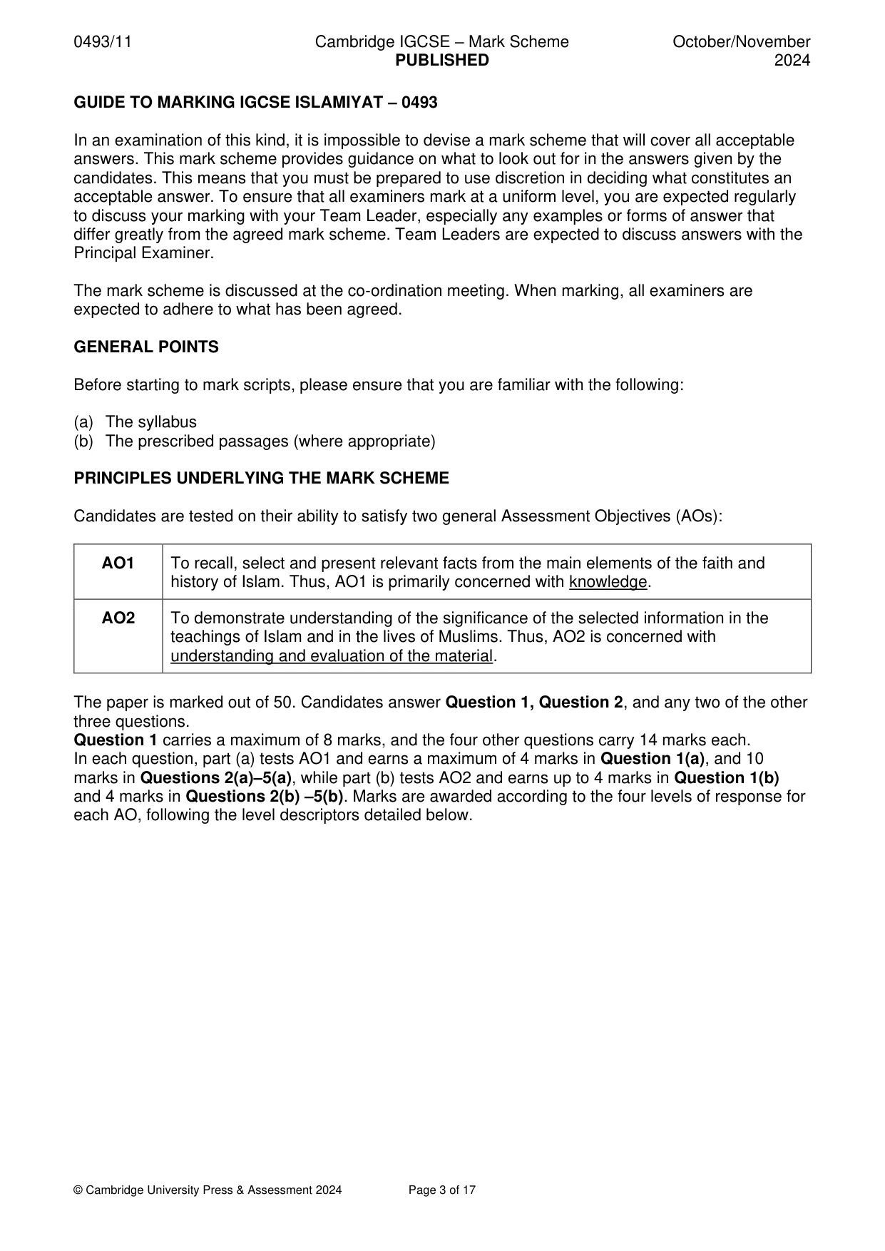 Mark scheme, page 3 of 17
