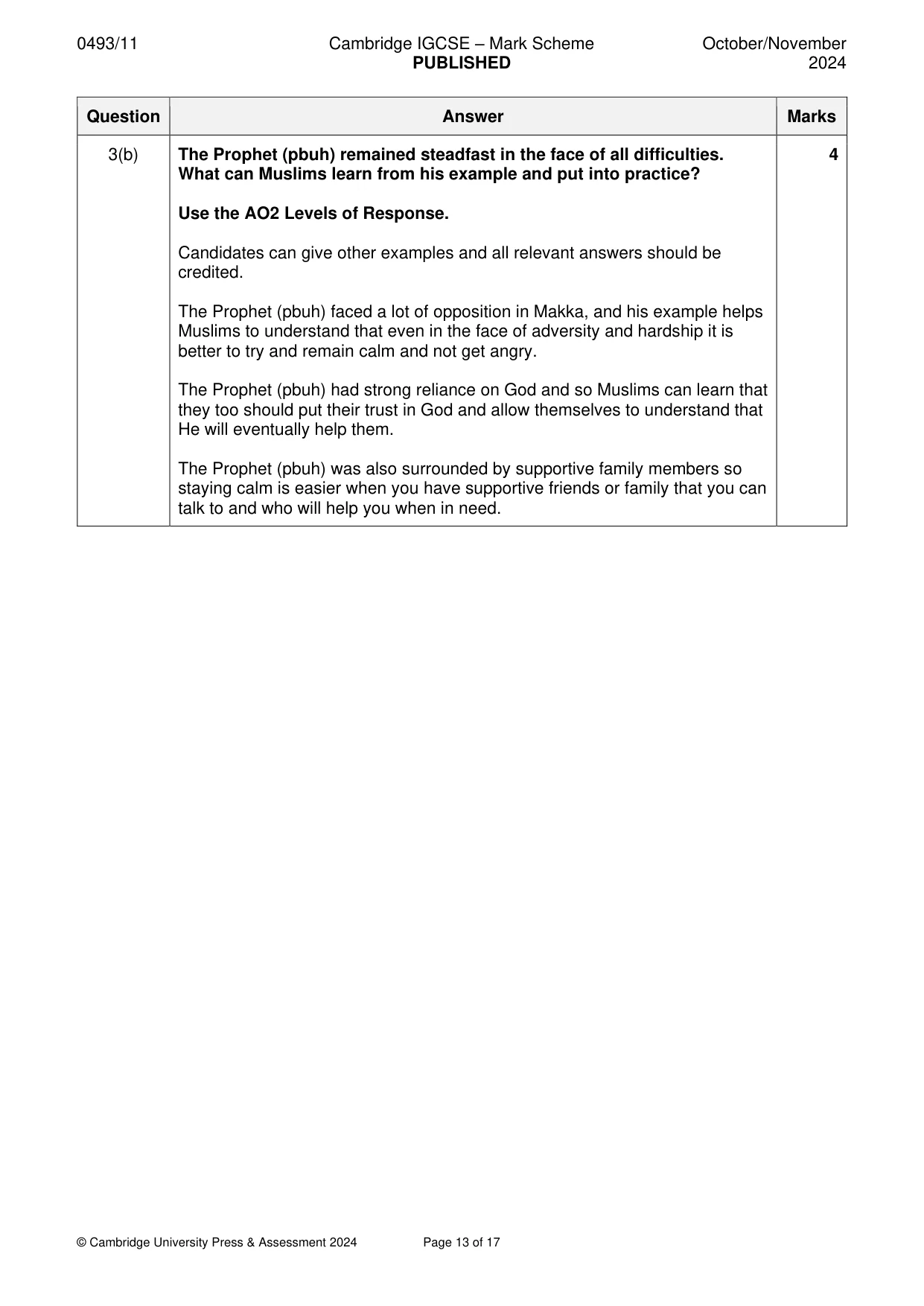 Mark scheme, page 13 of 17