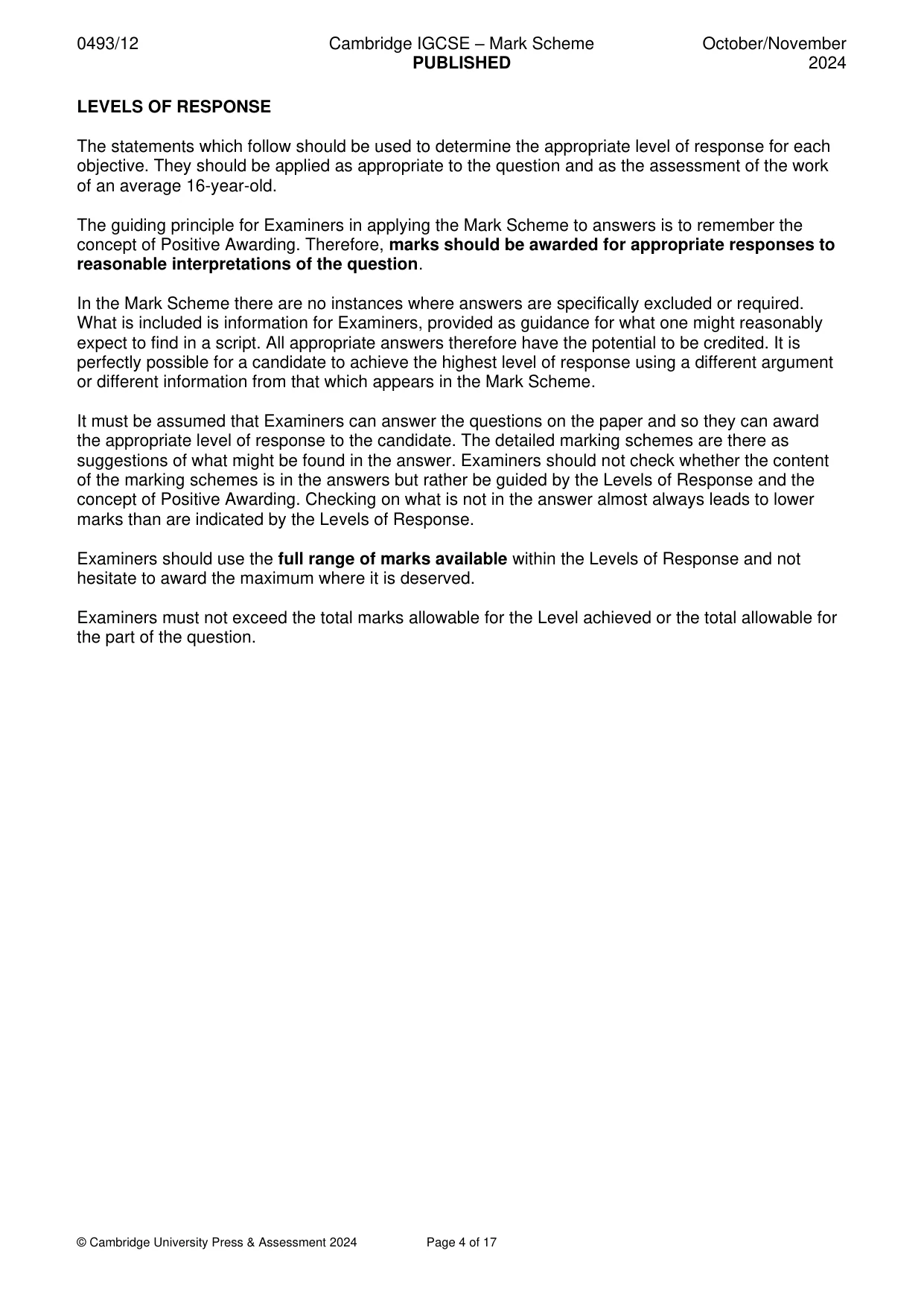 Mark scheme, page 4 of 17