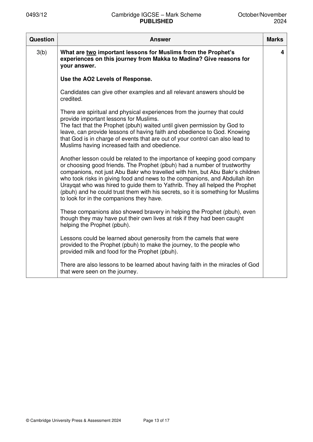 Mark scheme, page 13 of 17
