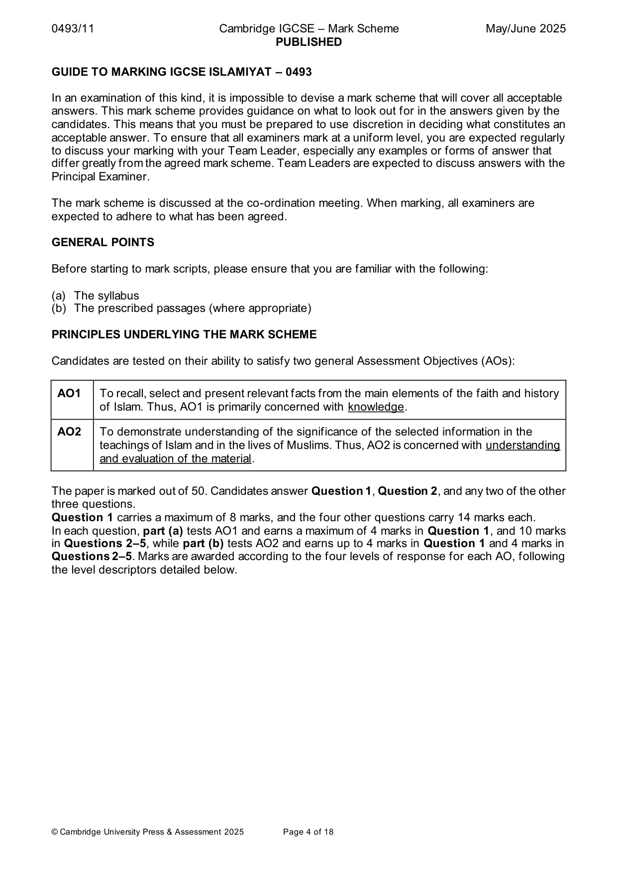 Mark scheme, page 4 of 18