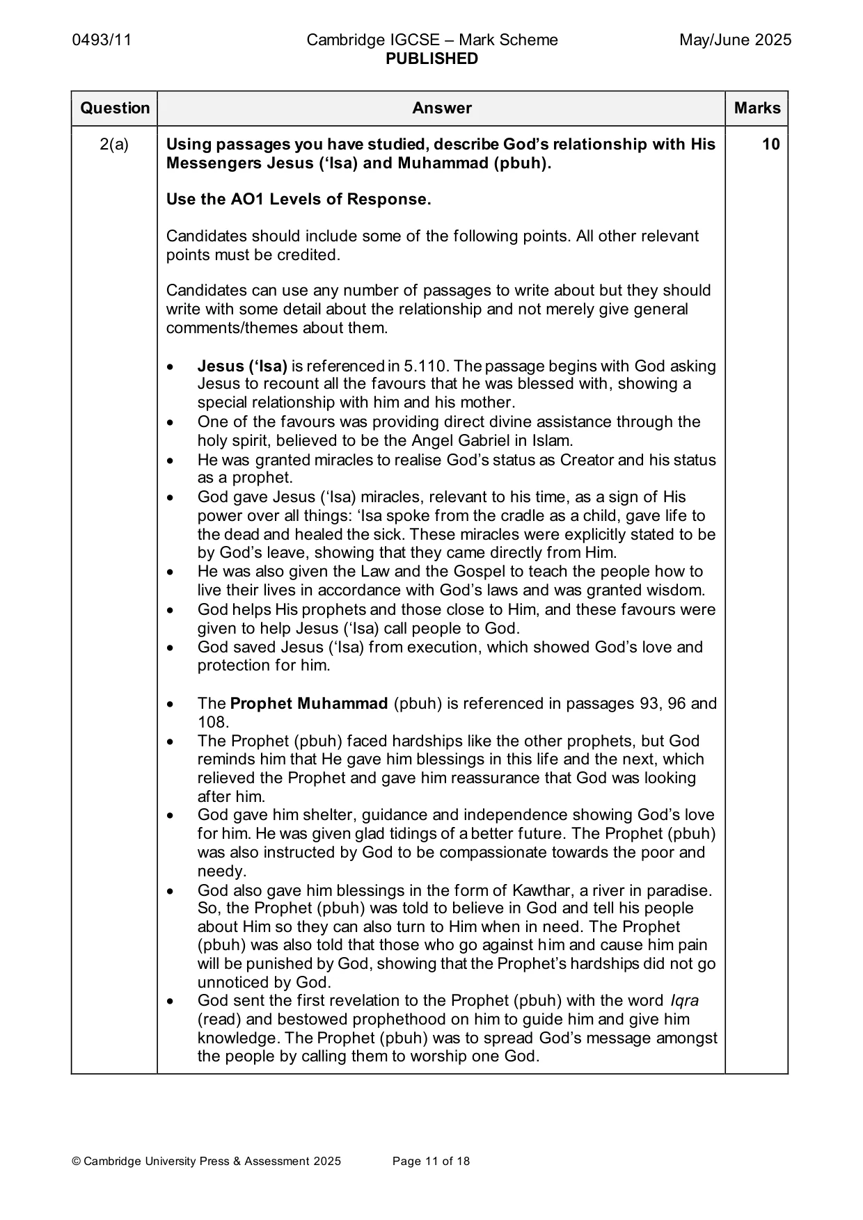 Mark scheme, page 11 of 18