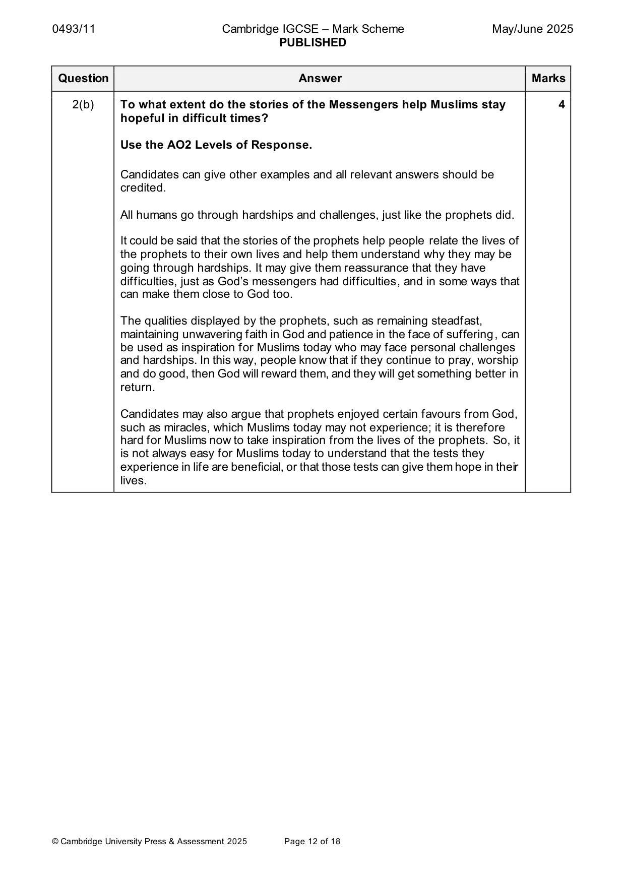 Mark scheme, page 12 of 18