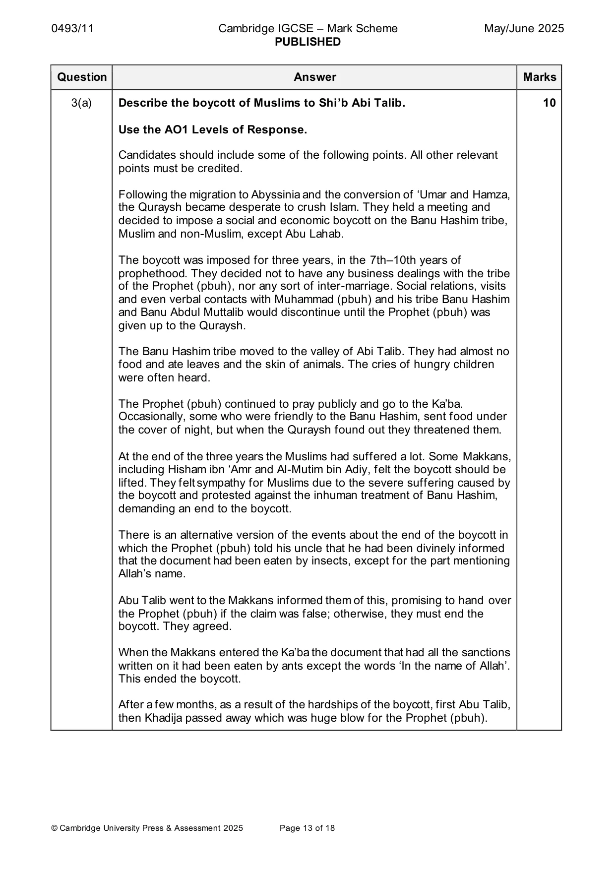 Mark scheme, page 13 of 18