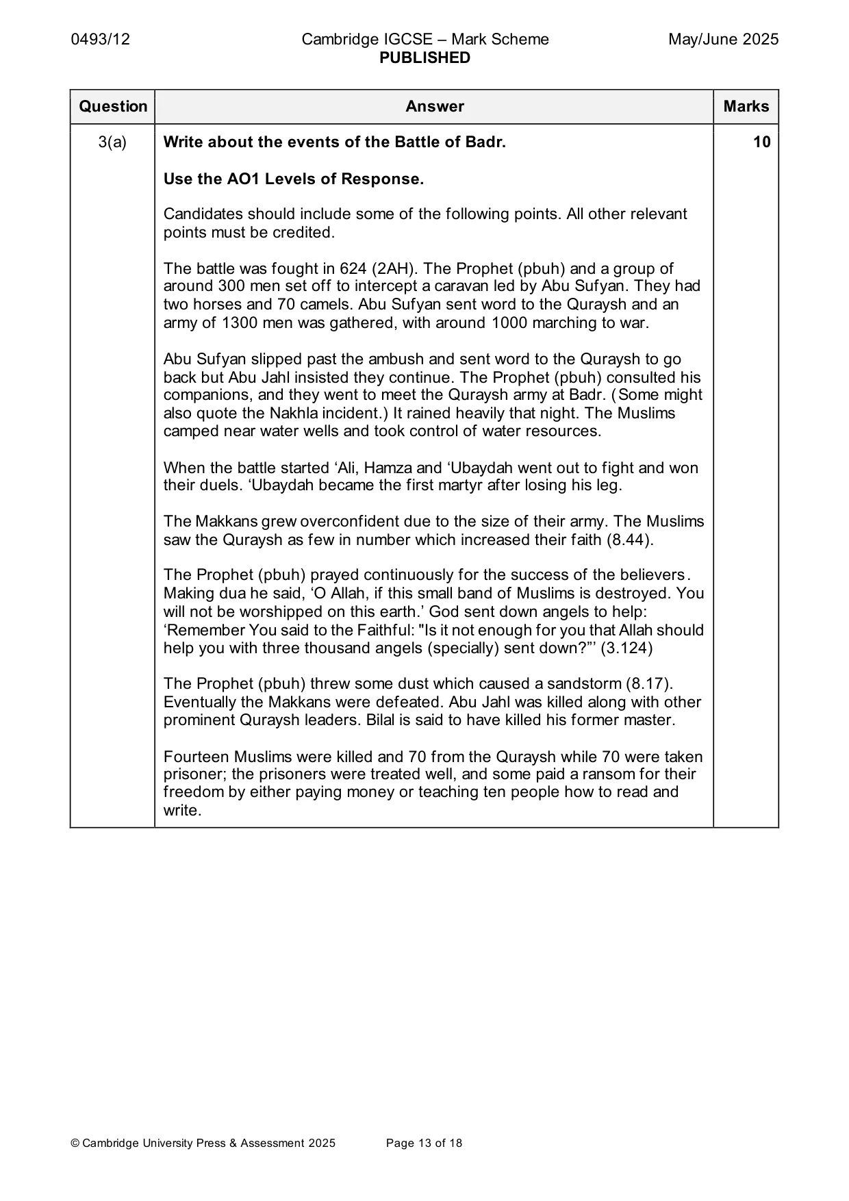Mark scheme, page 13 of 18