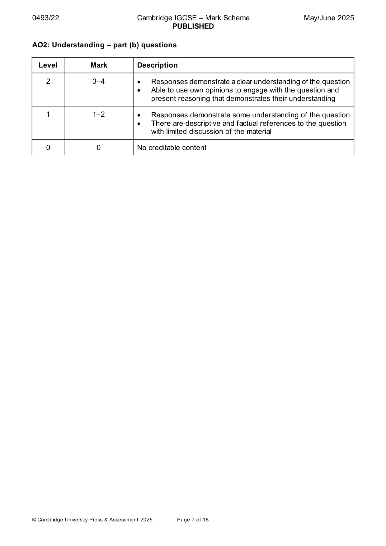 Mark scheme, page 7 of 18