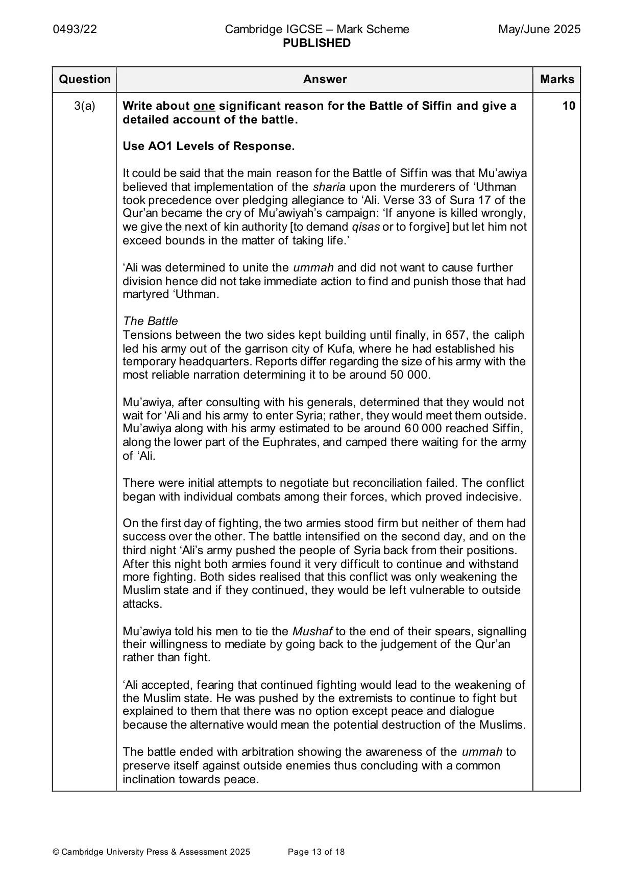 Mark scheme, page 13 of 18