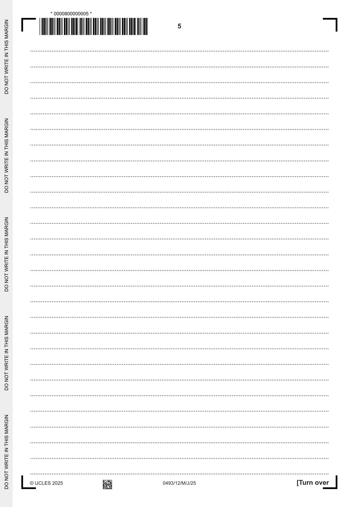 Cambridge IGCSE Islamiyat 0493 2025 May/June Paper 1 · Variant 2 question paper, page 5 of 20