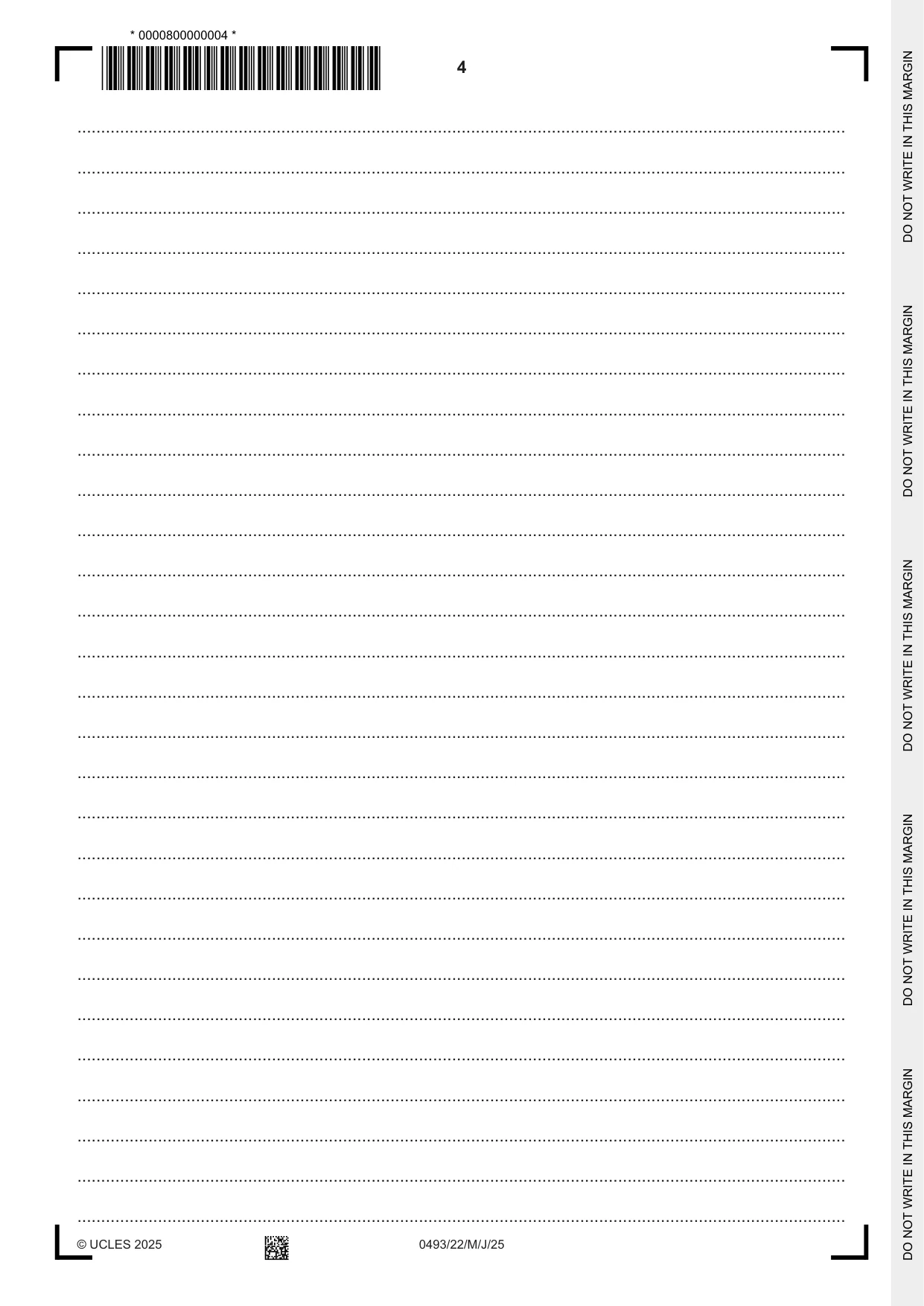 Cambridge IGCSE Islamiyat 0493 2025 May/June Paper 2 · Variant 2 question paper, page 4 of 16