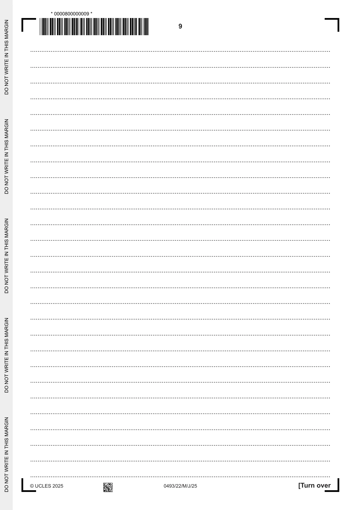 Cambridge IGCSE Islamiyat 0493 2025 May/June Paper 2 · Variant 2 question paper, page 9 of 16