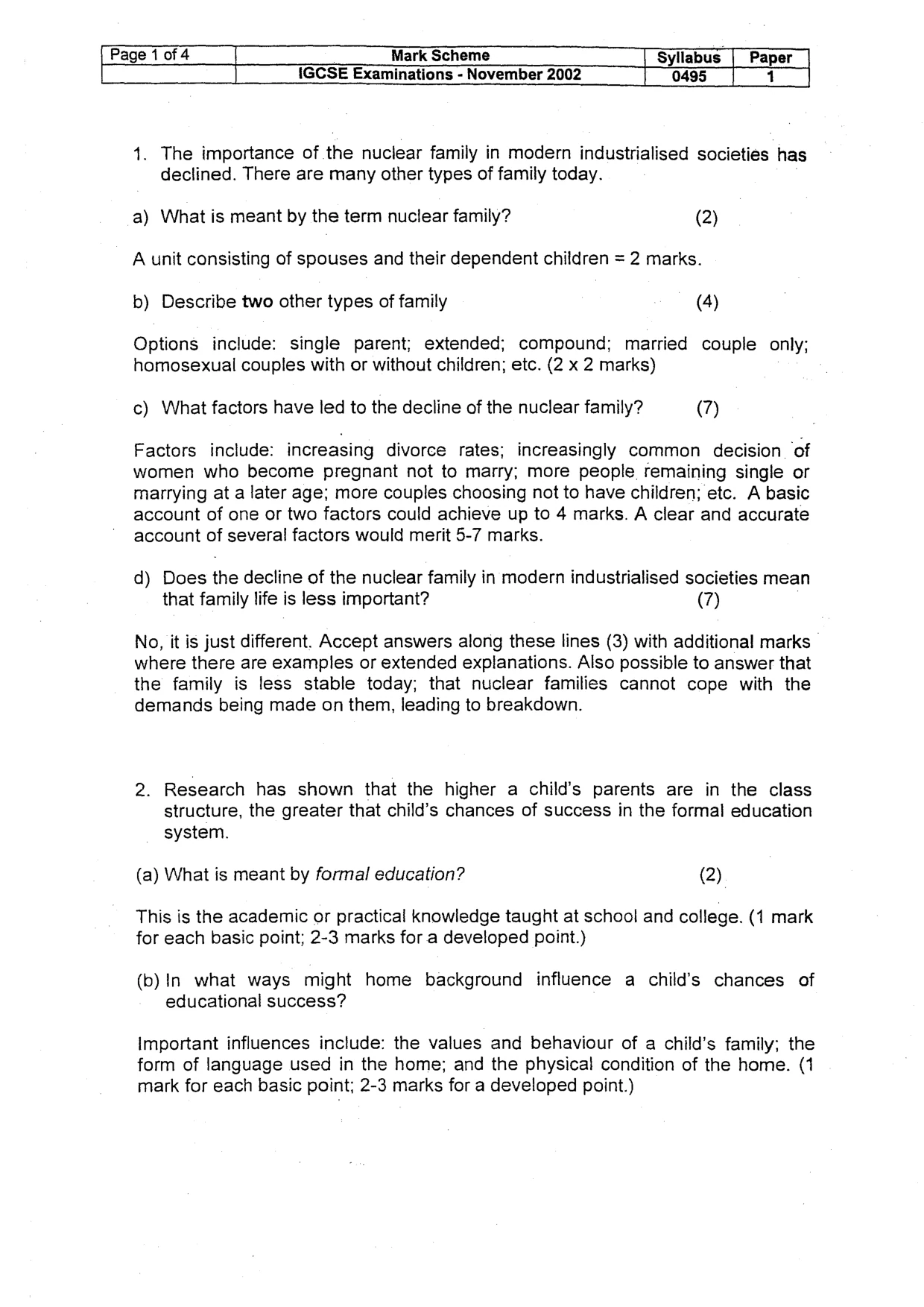 Mark scheme, page 3 of 6