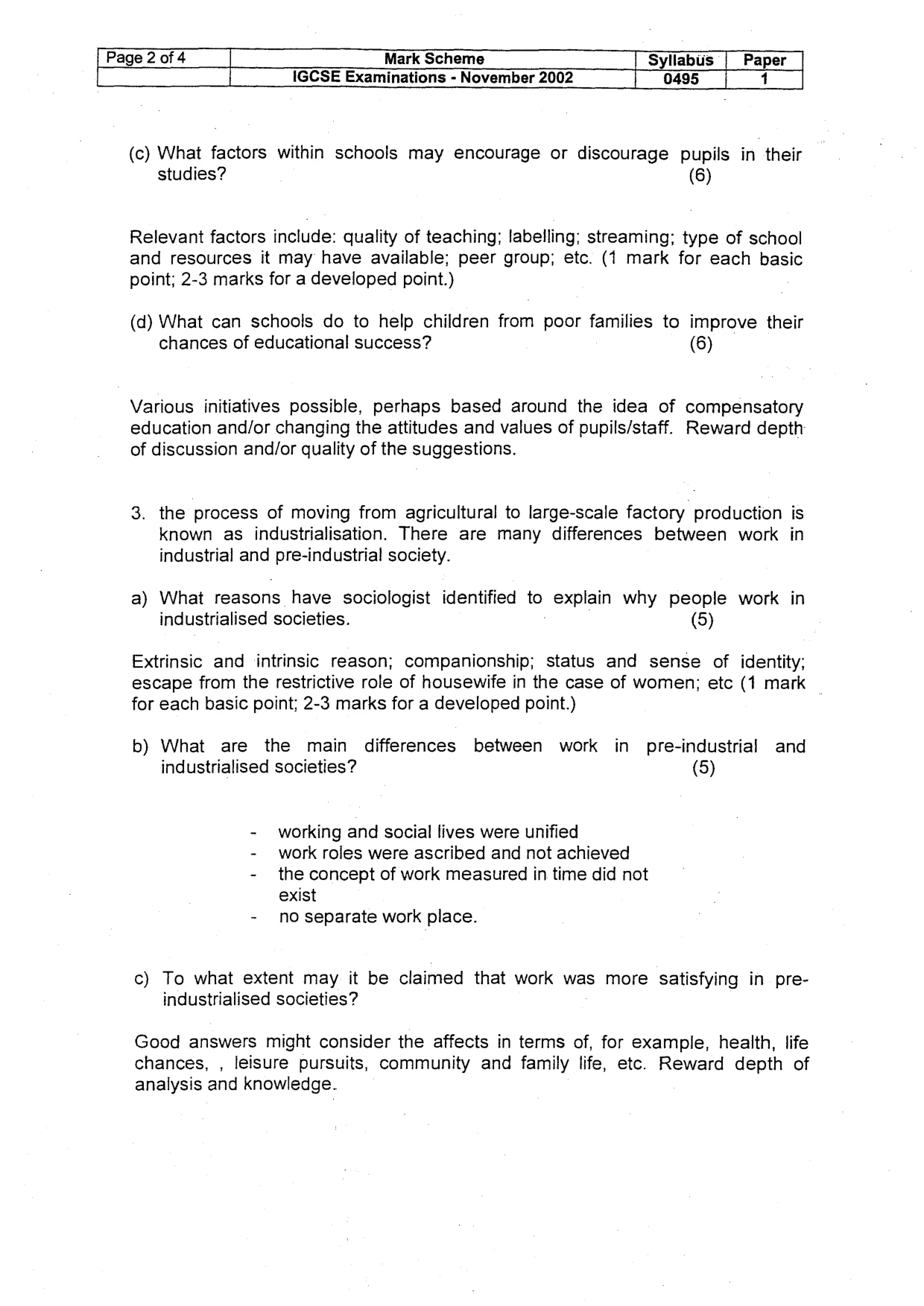 Mark scheme, page 4 of 6