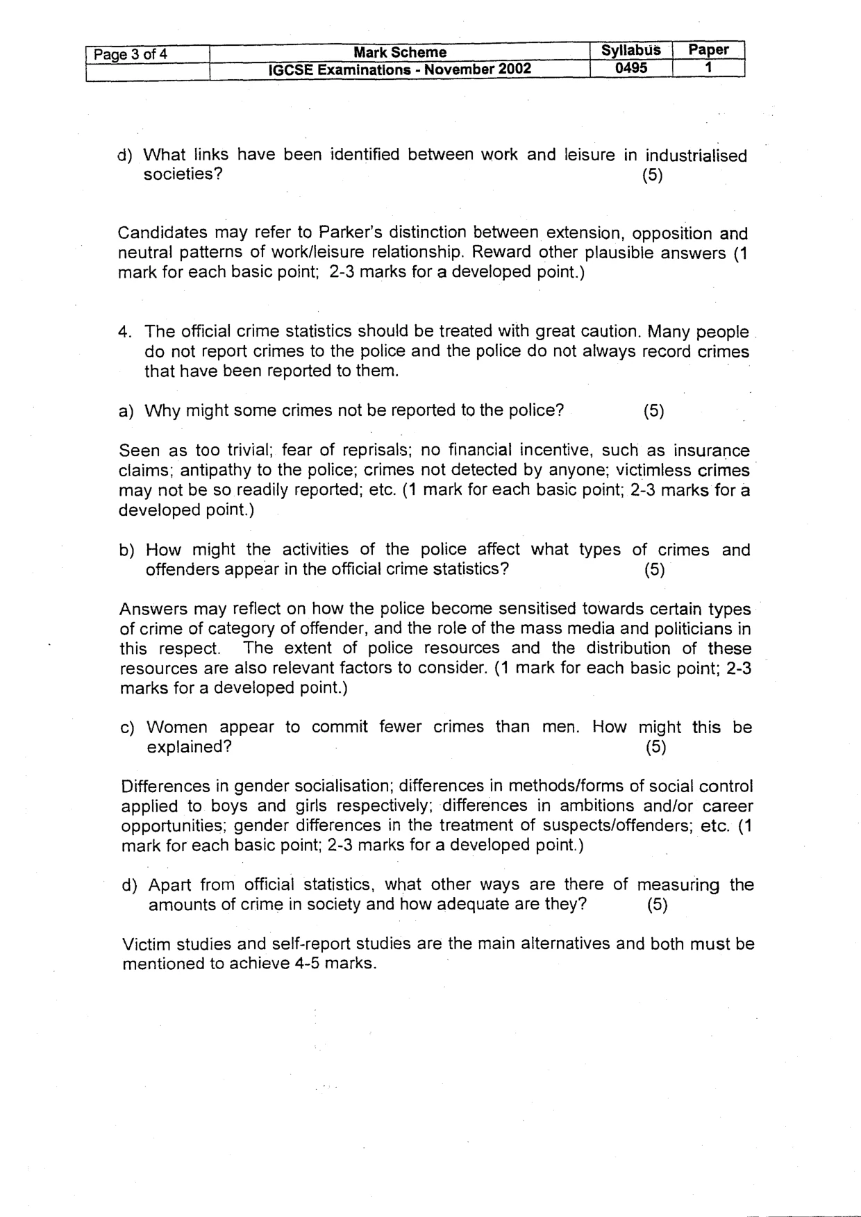 Mark scheme, page 5 of 6