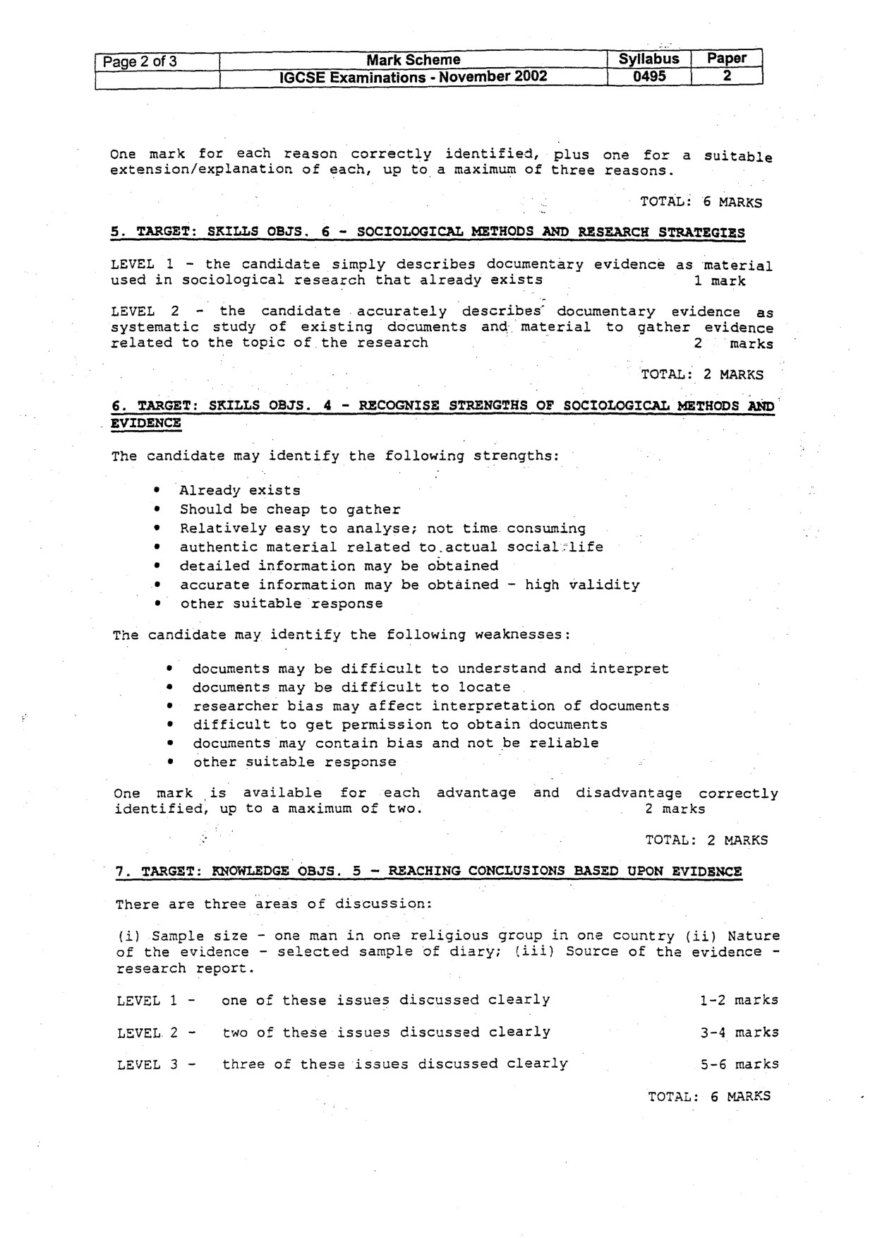 Mark scheme, page 3 of 4