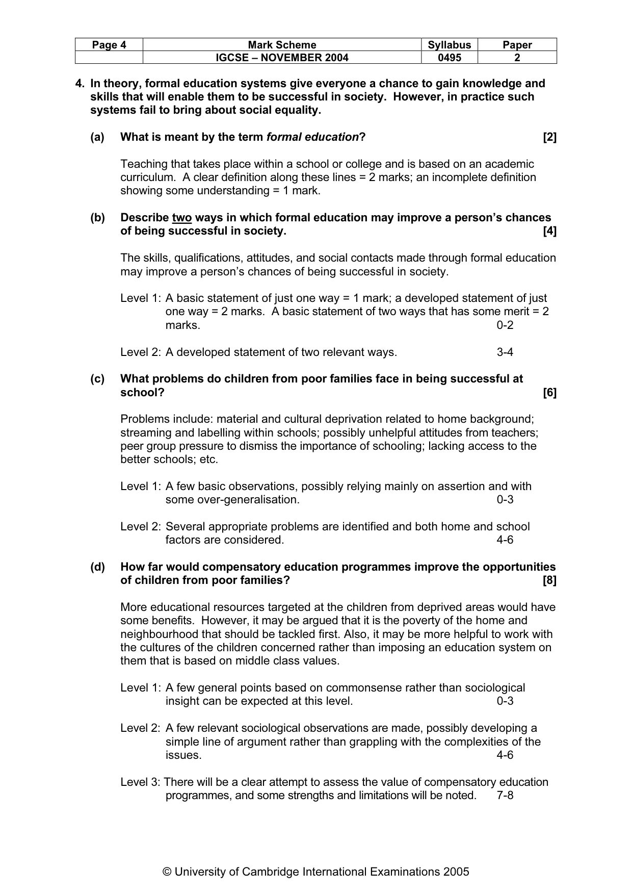 Mark scheme, page 7 of 11
