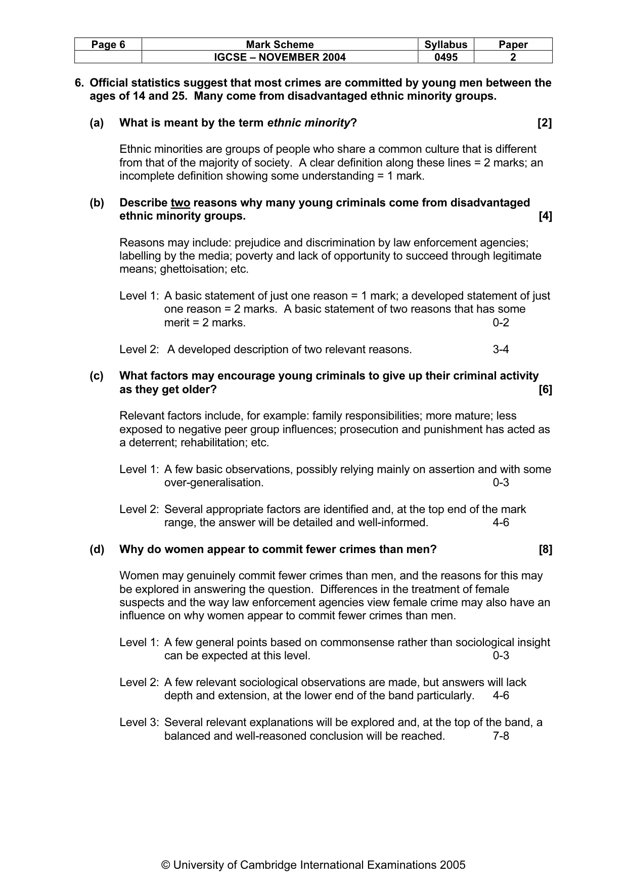 Mark scheme, page 9 of 11