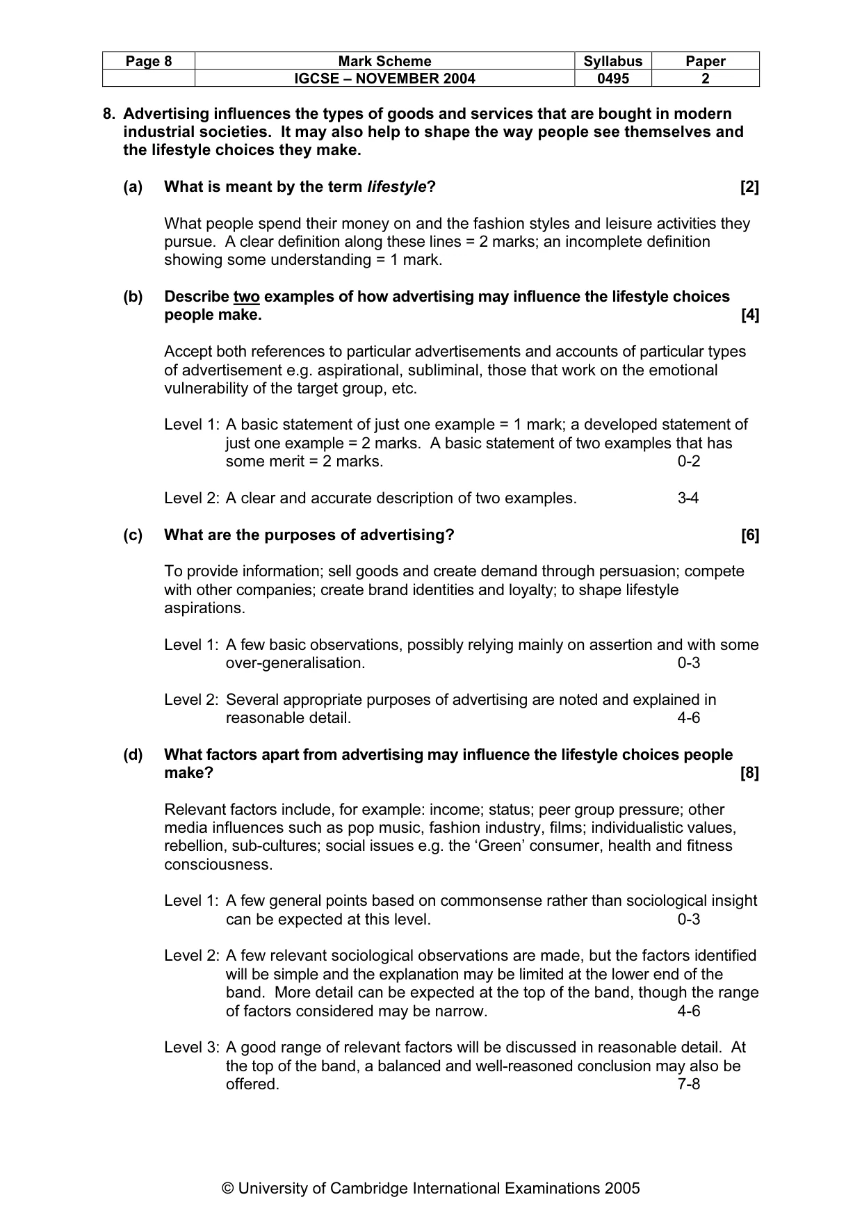 Mark scheme, page 11 of 11
