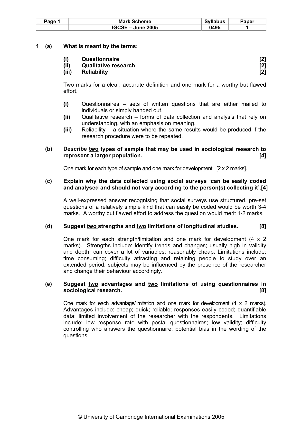 Mark scheme, page 4 of 8