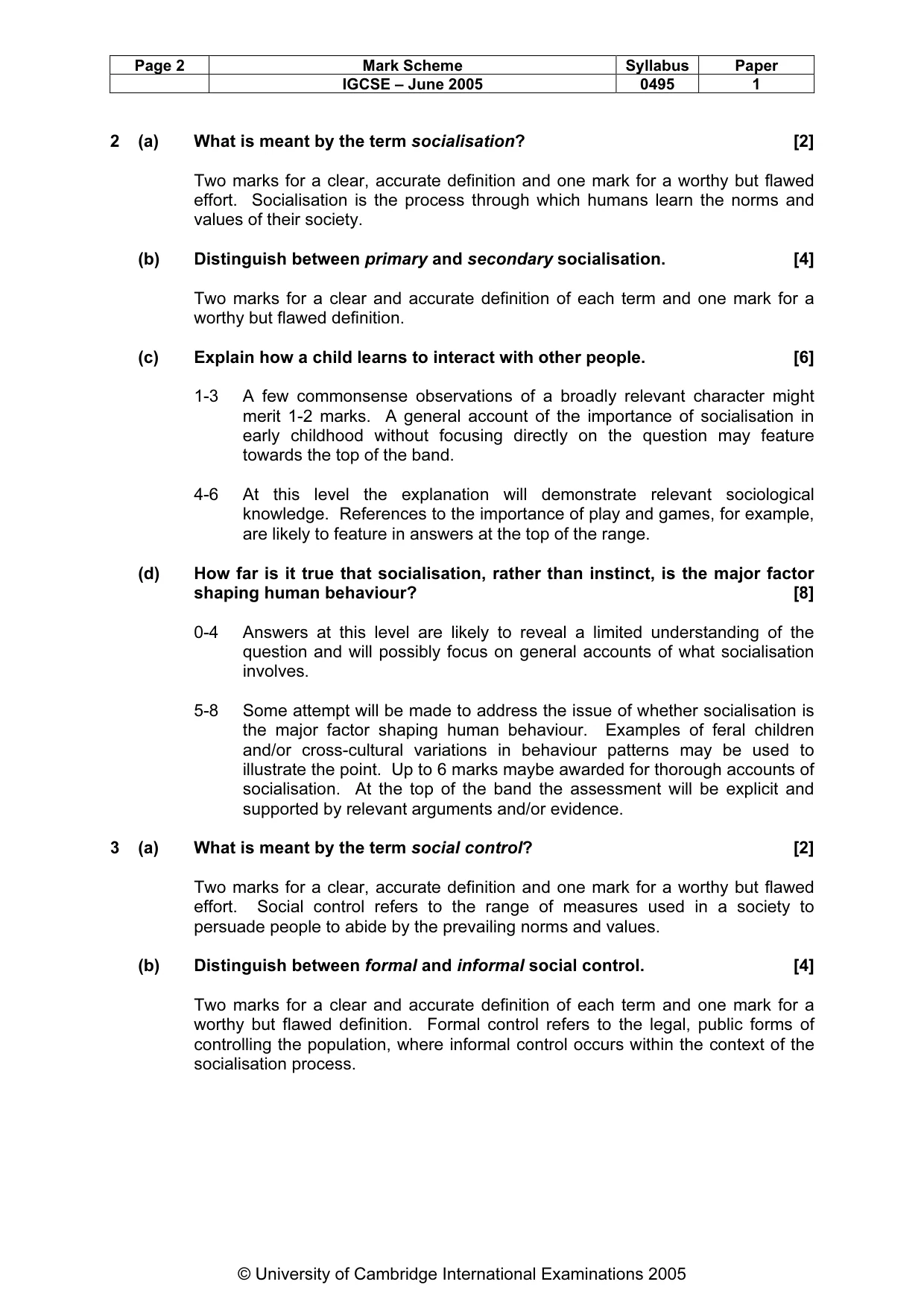 Mark scheme, page 5 of 8