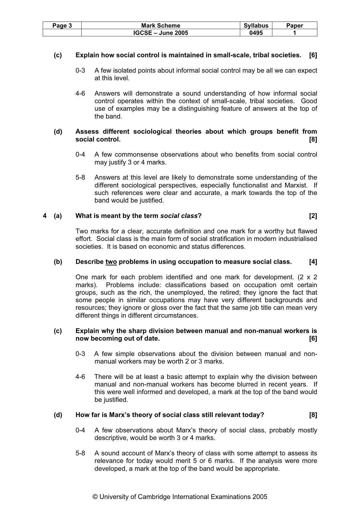 Mark scheme, page 6 of 8