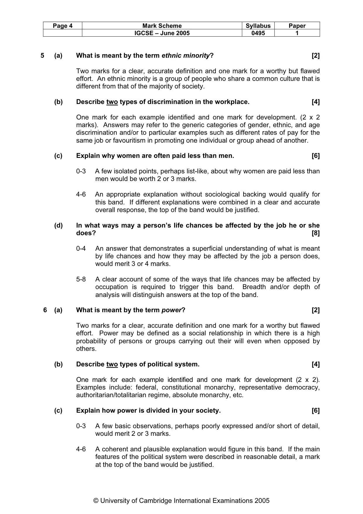Mark scheme, page 7 of 8