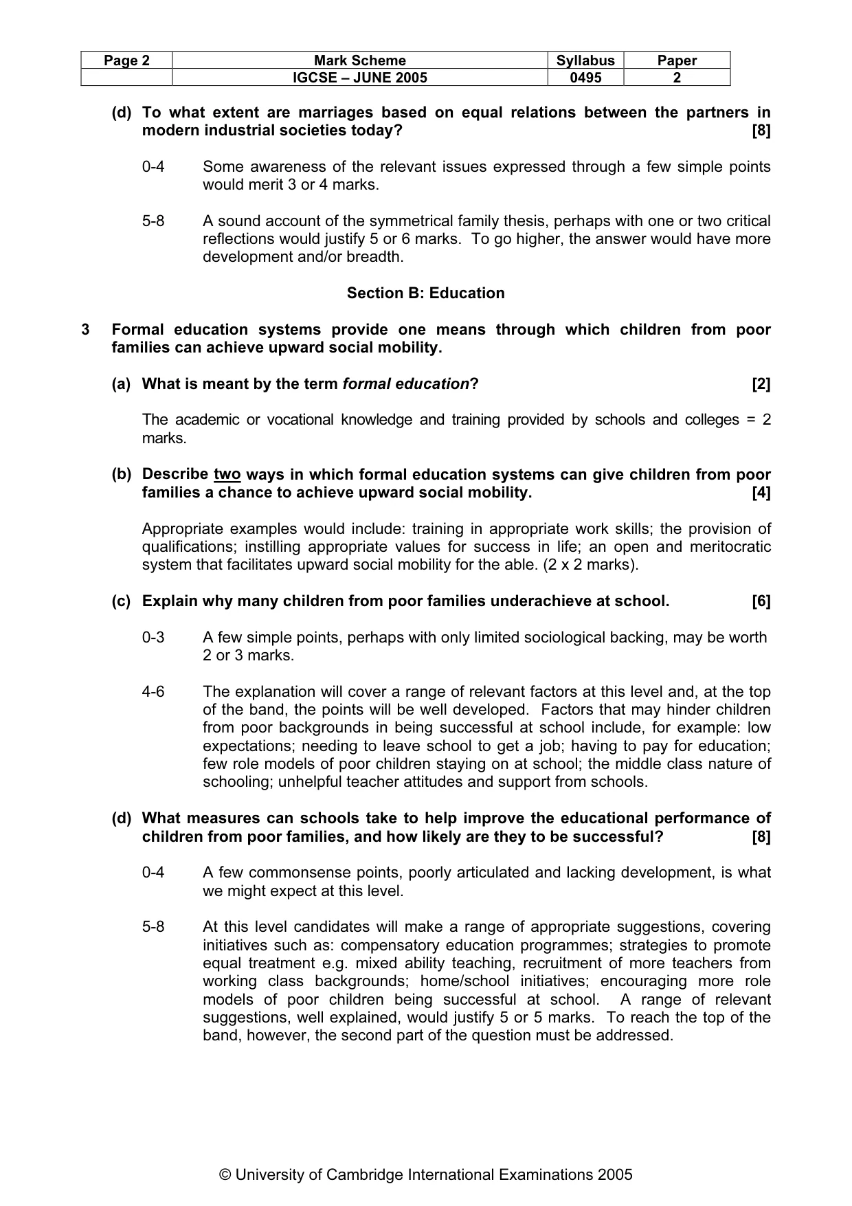 Mark scheme, page 5 of 9