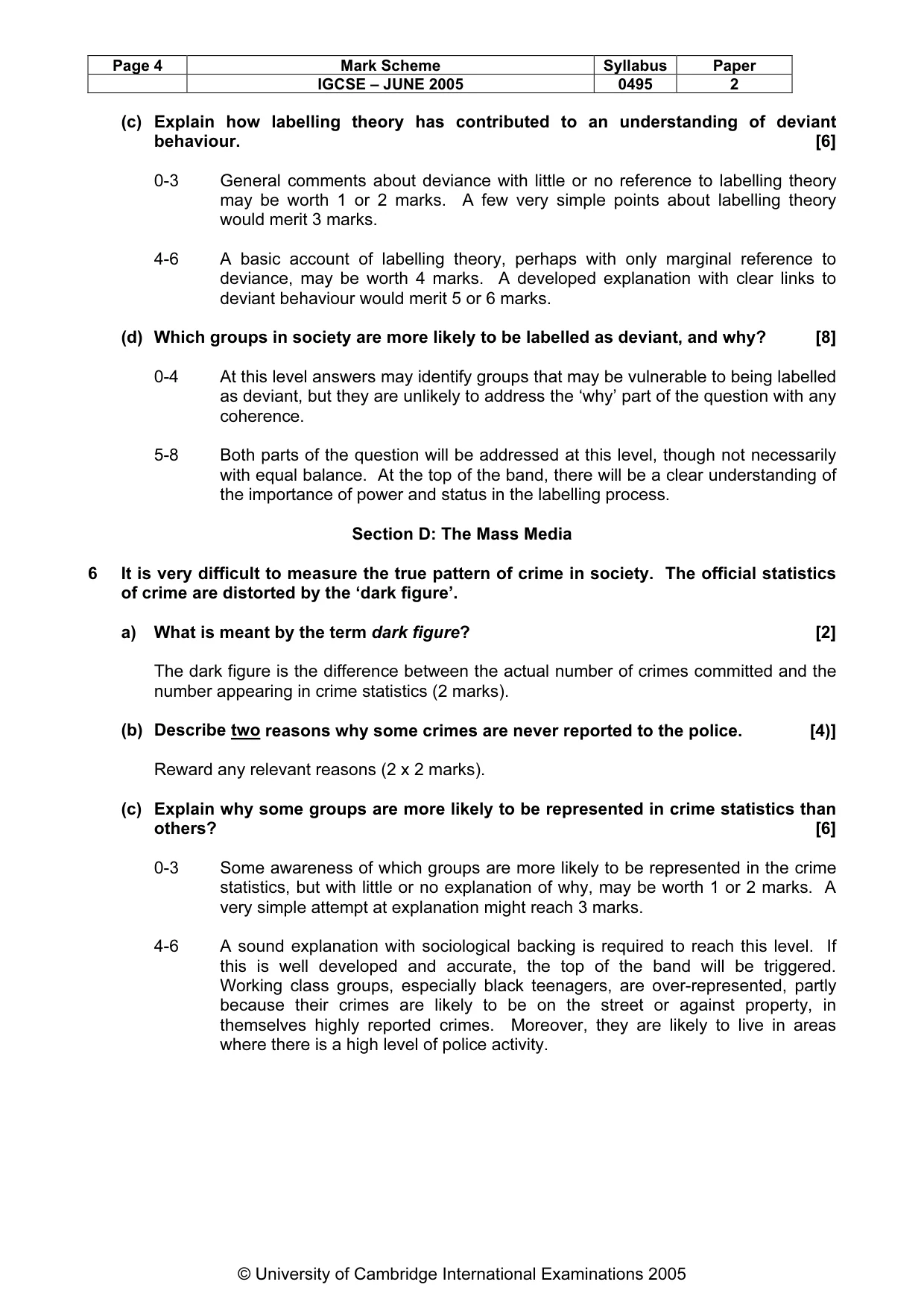 Mark scheme, page 7 of 9