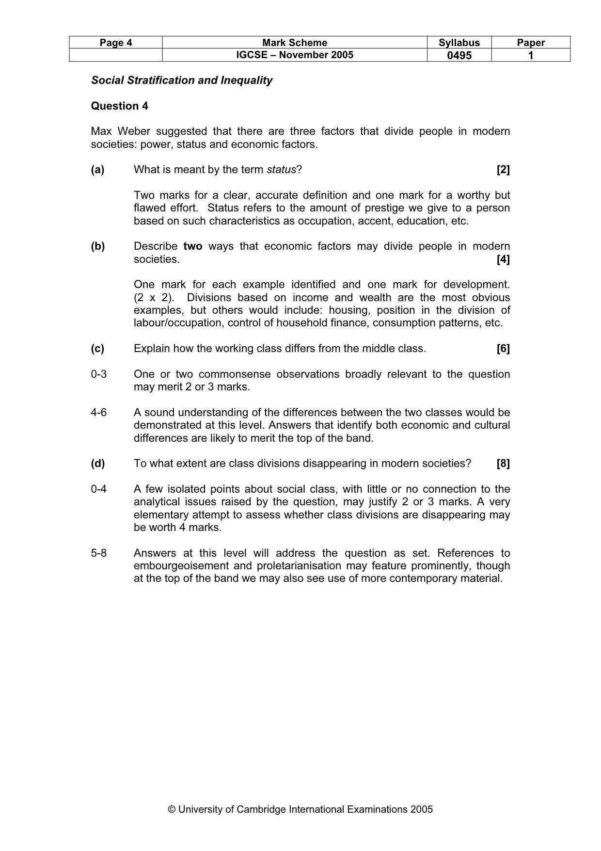 Mark scheme, page 5 of 8