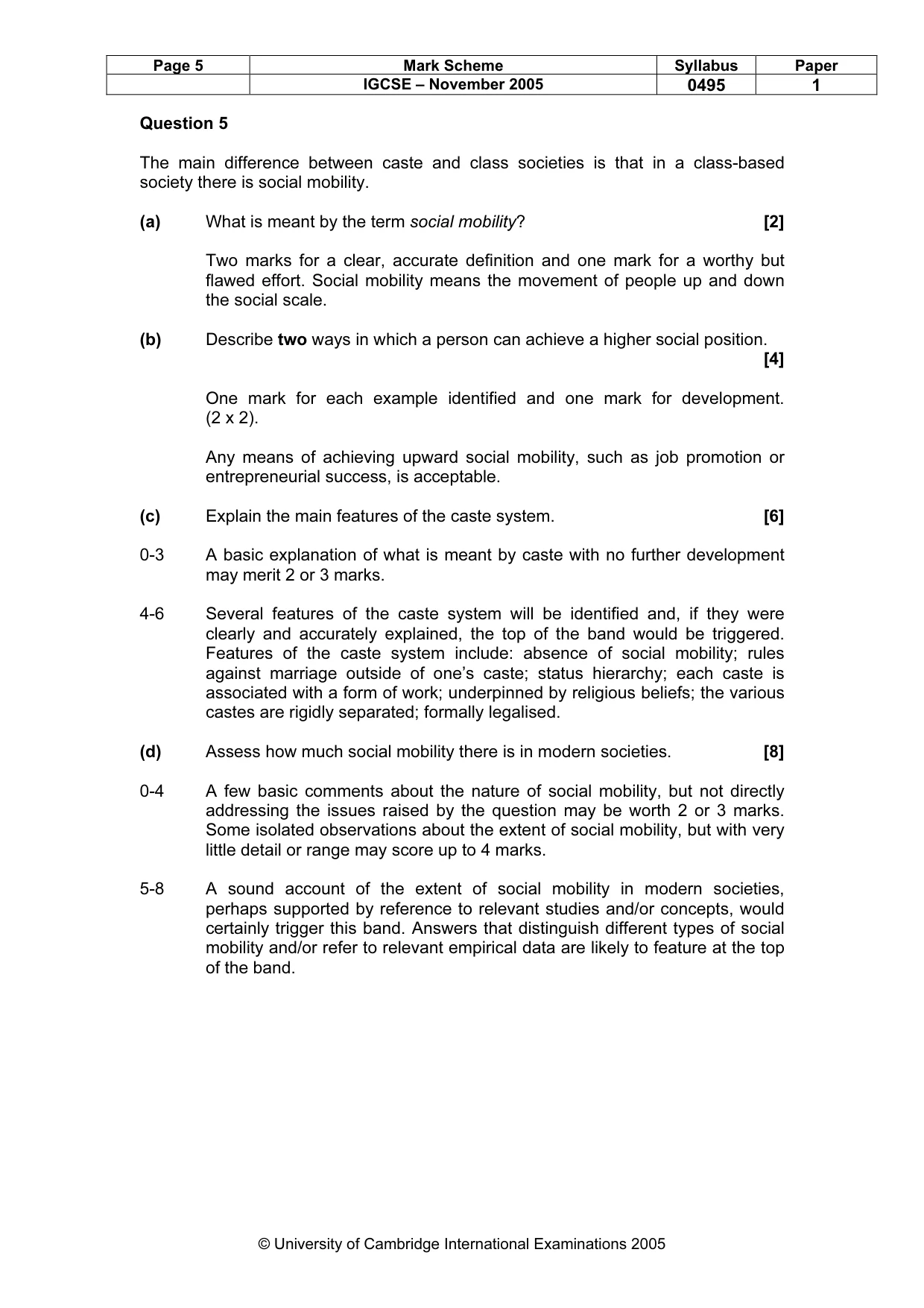 Mark scheme, page 6 of 8