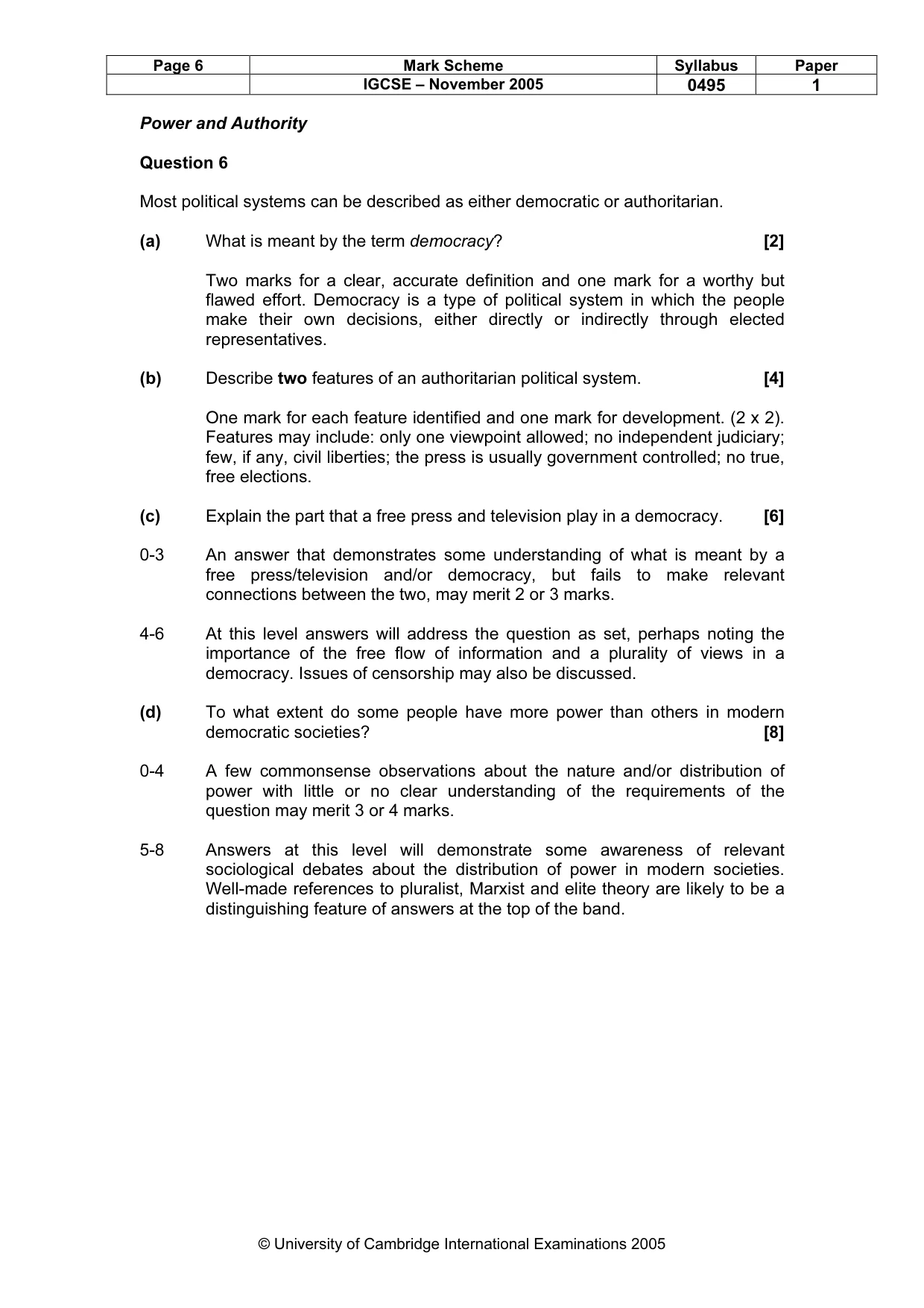 Mark scheme, page 7 of 8