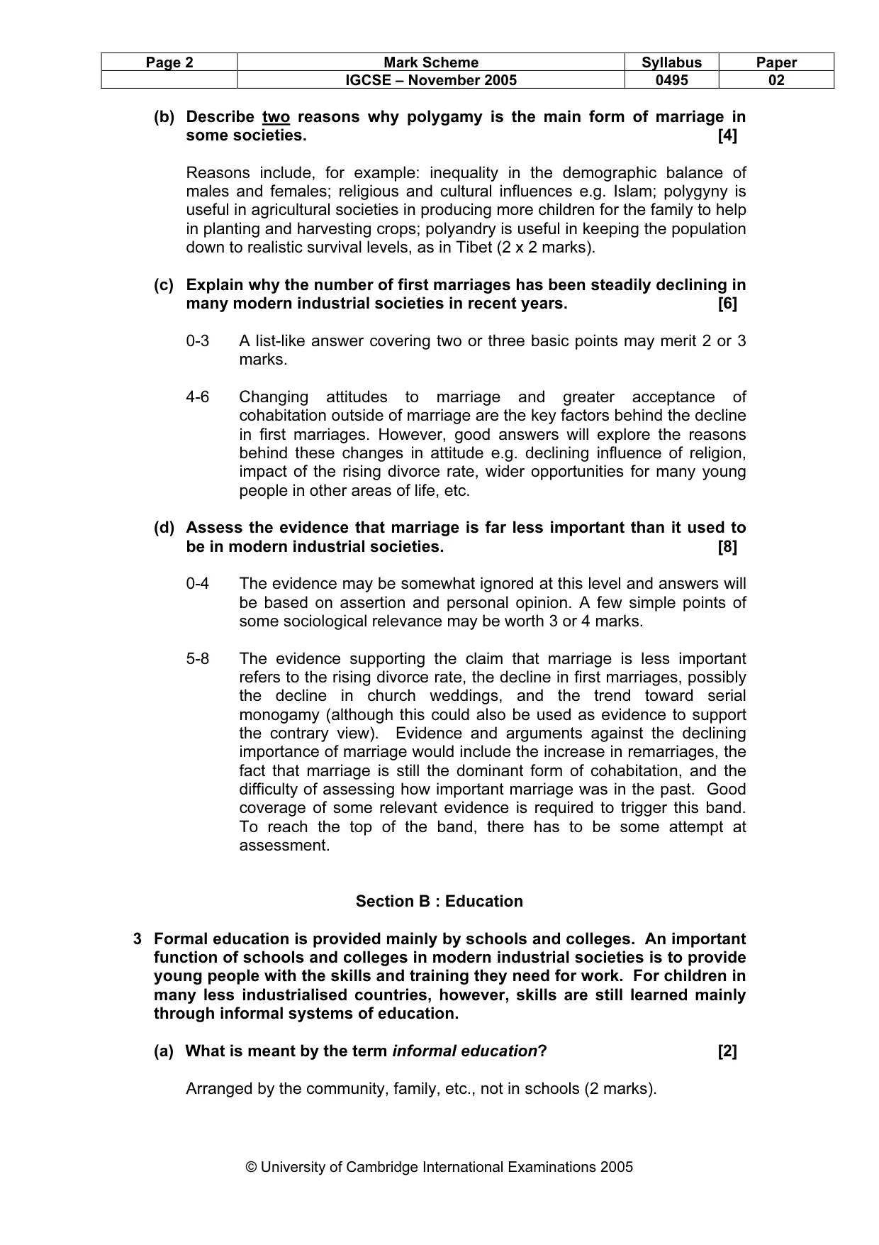 Mark scheme, page 3 of 8