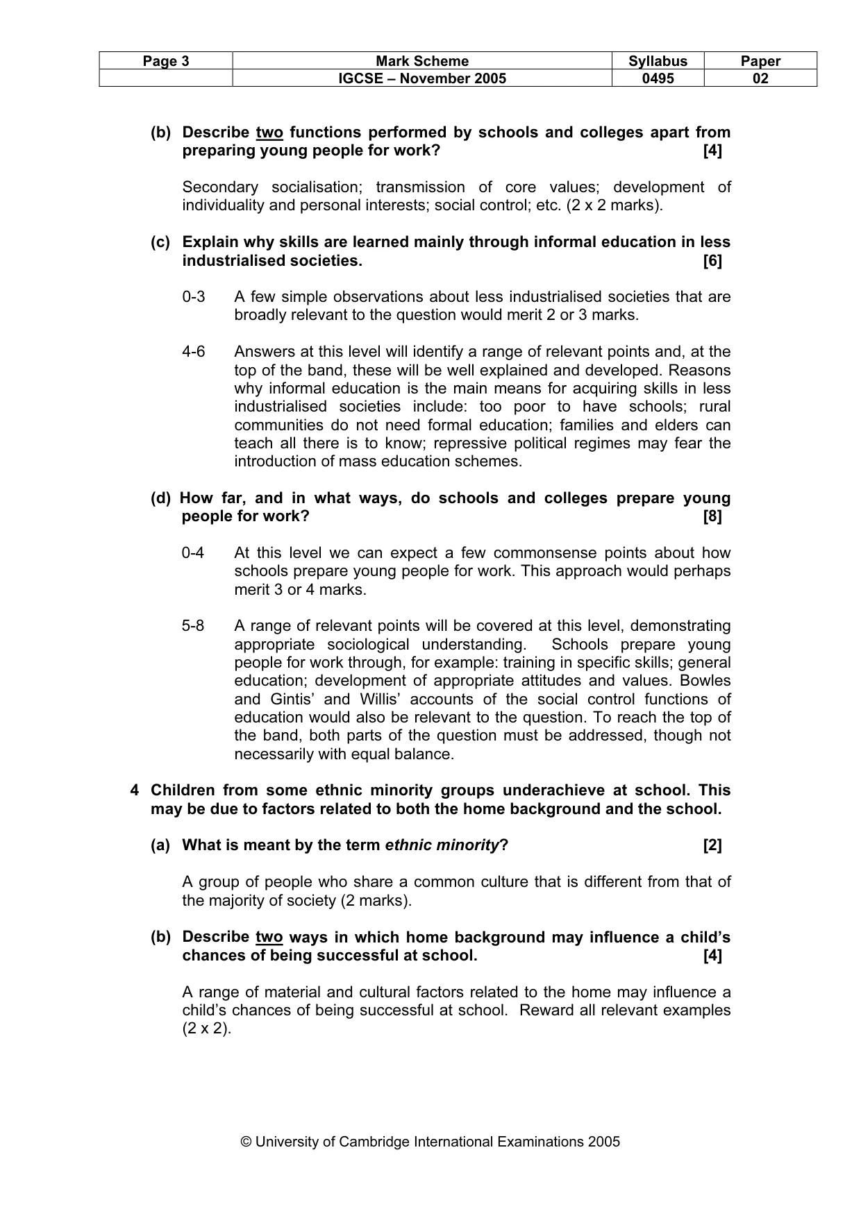 Mark scheme, page 4 of 8