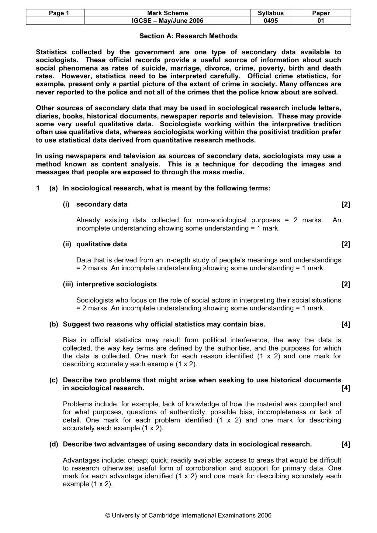 Mark scheme, page 2 of 8