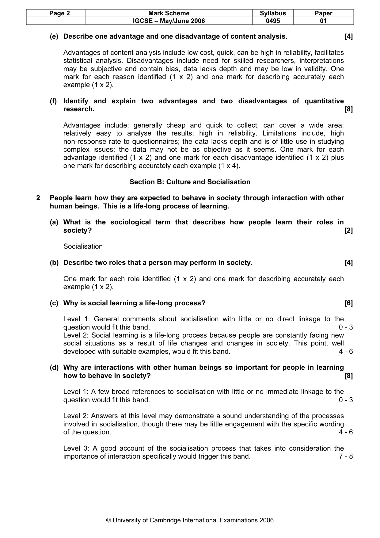 Mark scheme, page 3 of 8