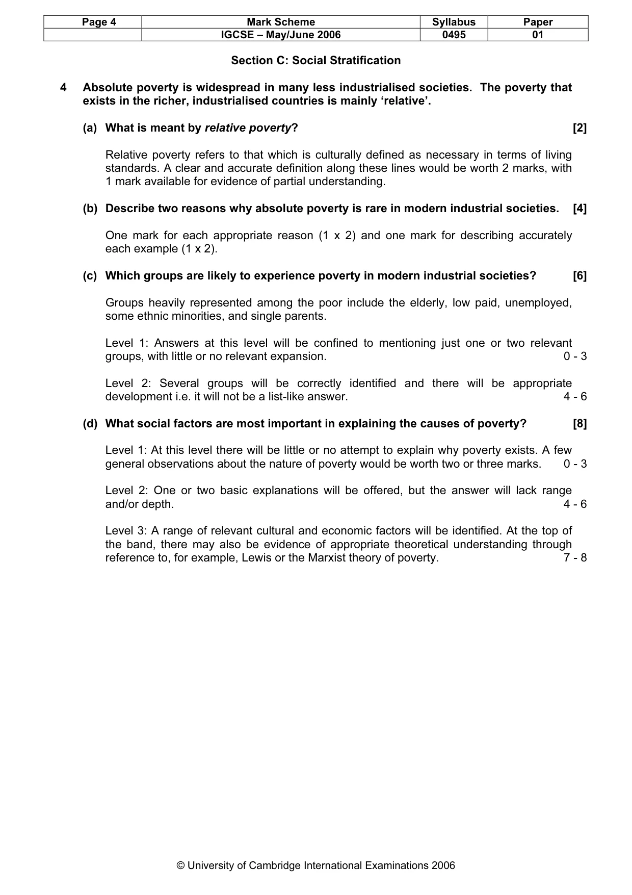 Mark scheme, page 5 of 8