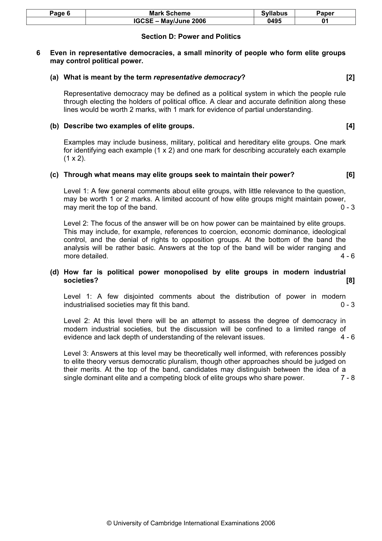 Mark scheme, page 7 of 8