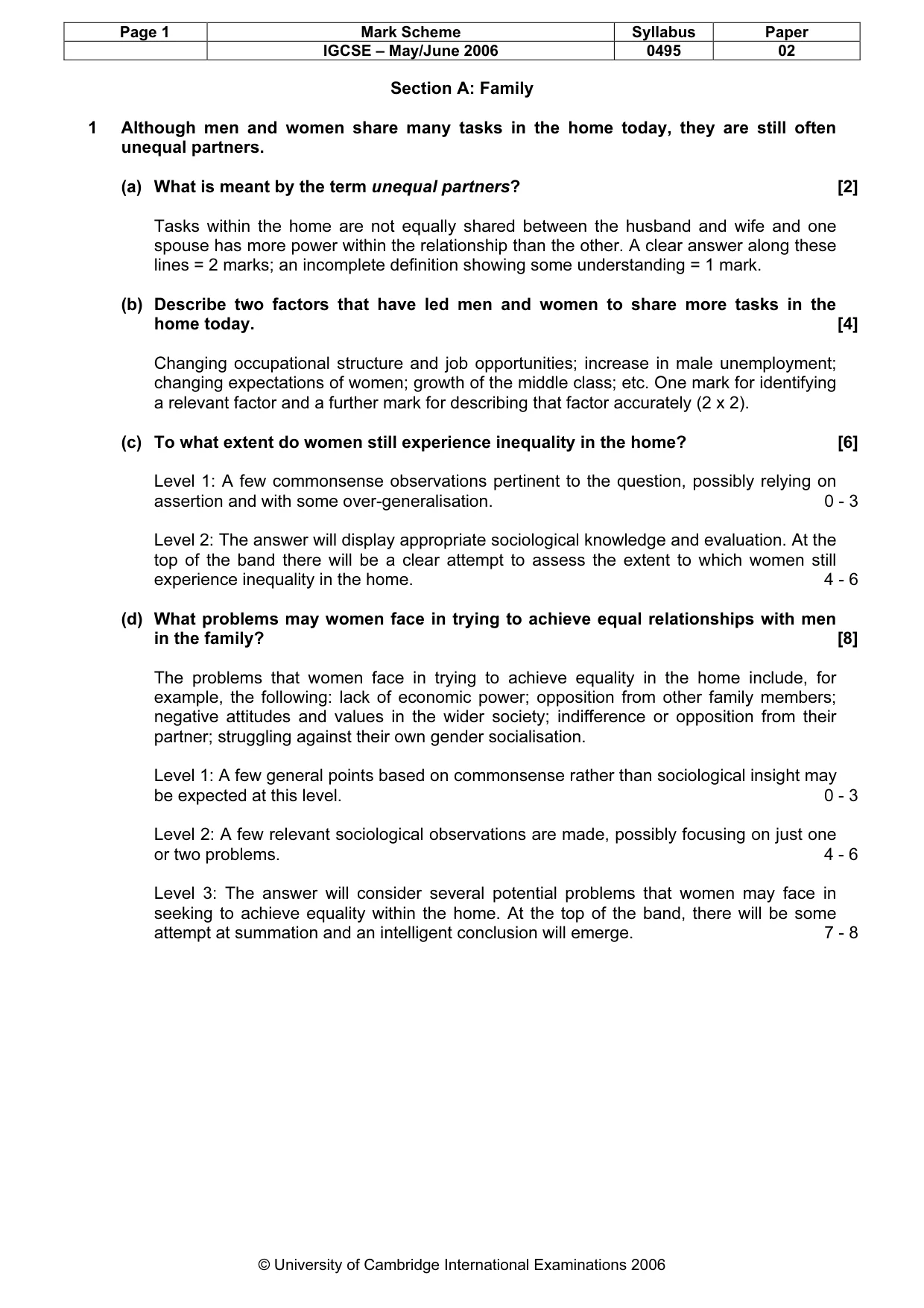 Mark scheme, page 2 of 9