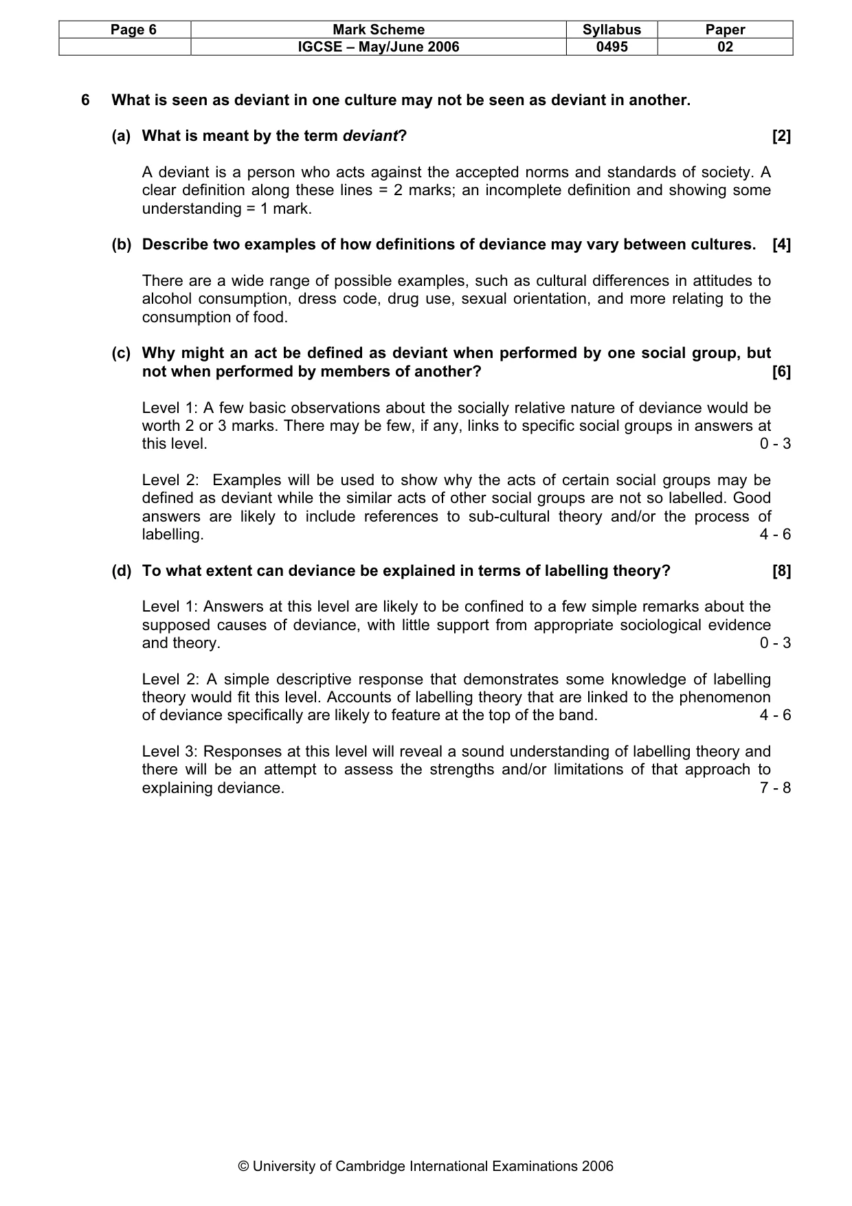 Mark scheme, page 7 of 9