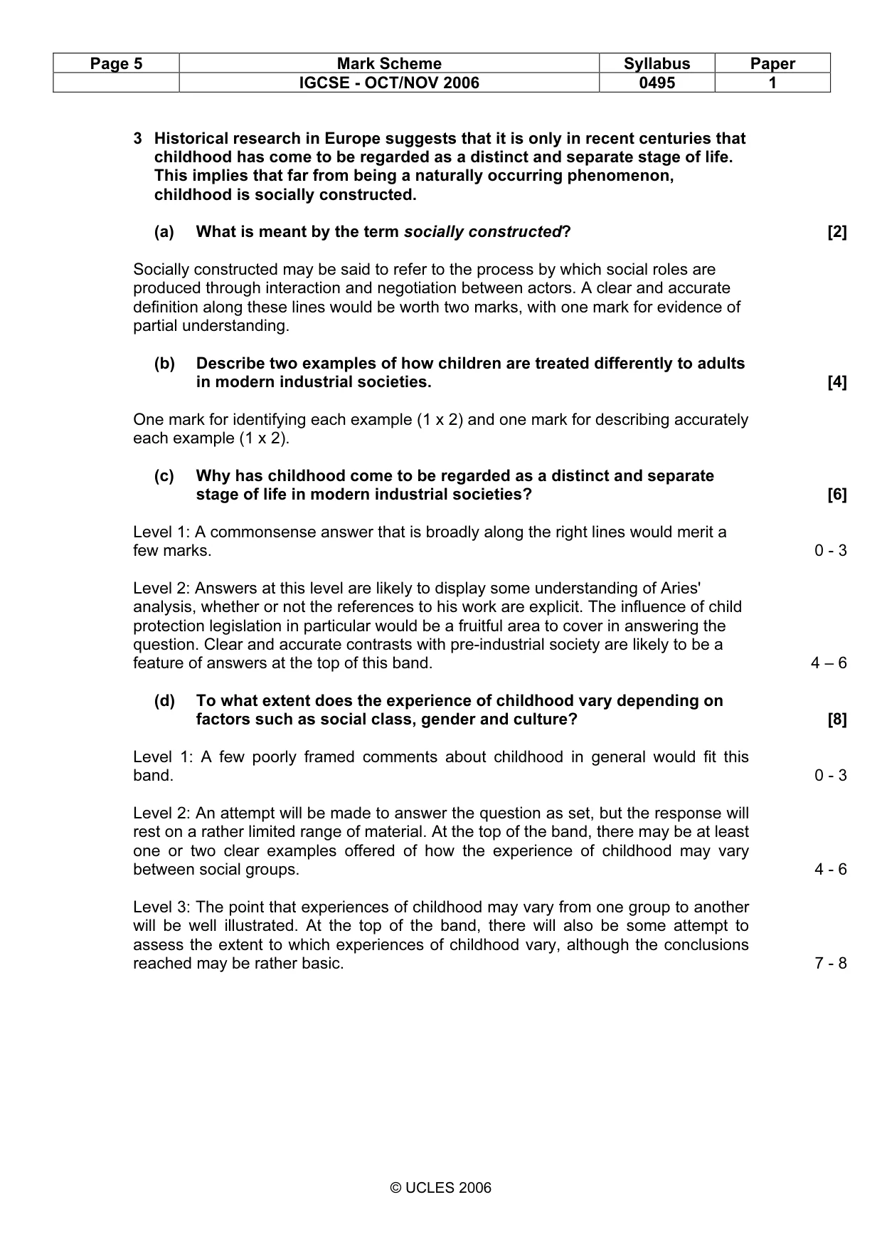 Mark scheme, page 5 of 9