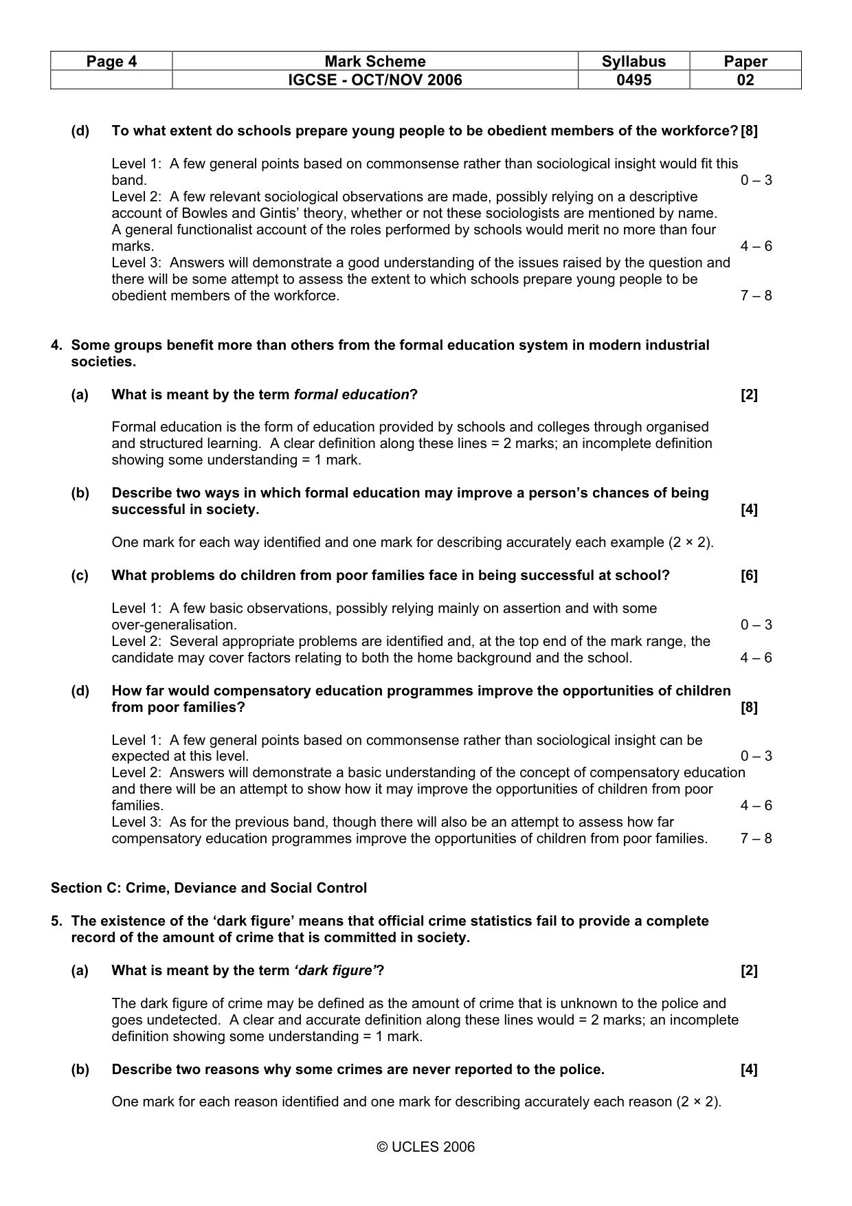 Mark scheme, page 4 of 7