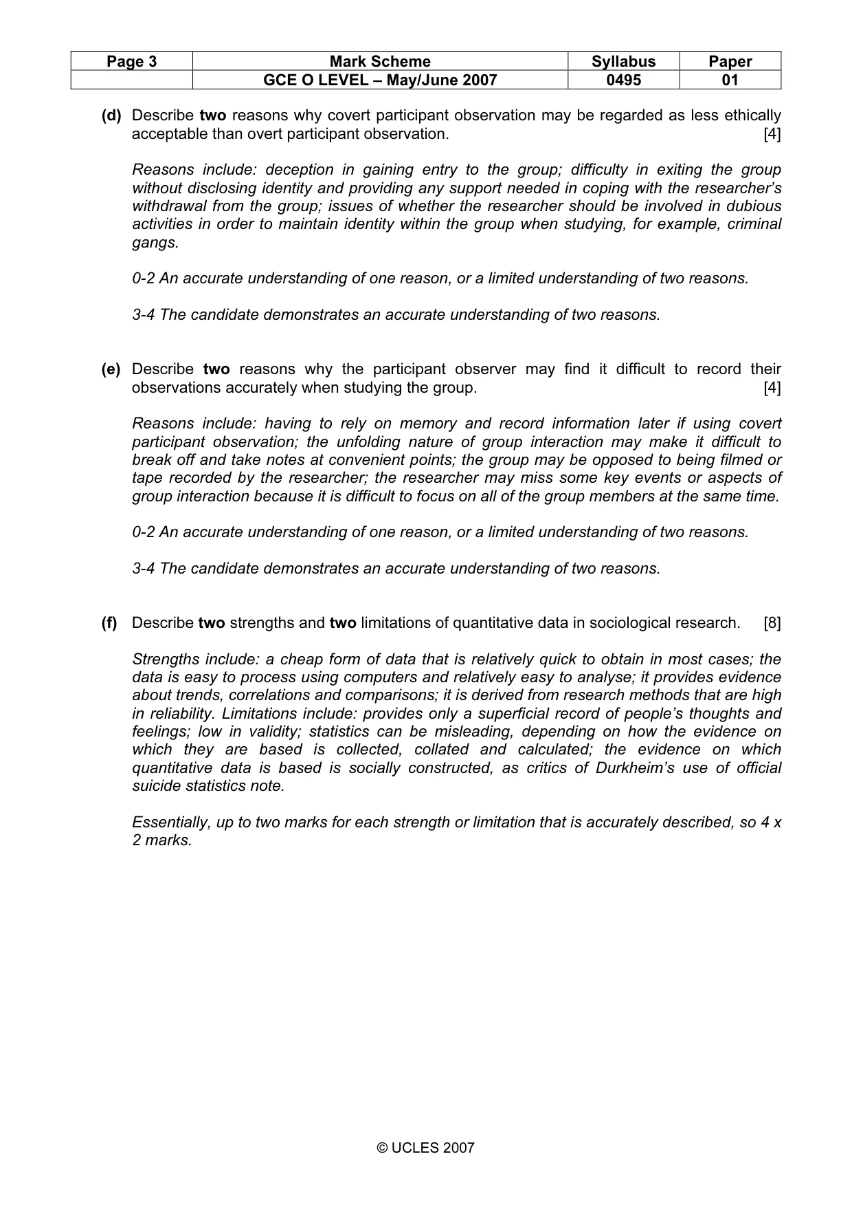 Mark scheme, page 3 of 9