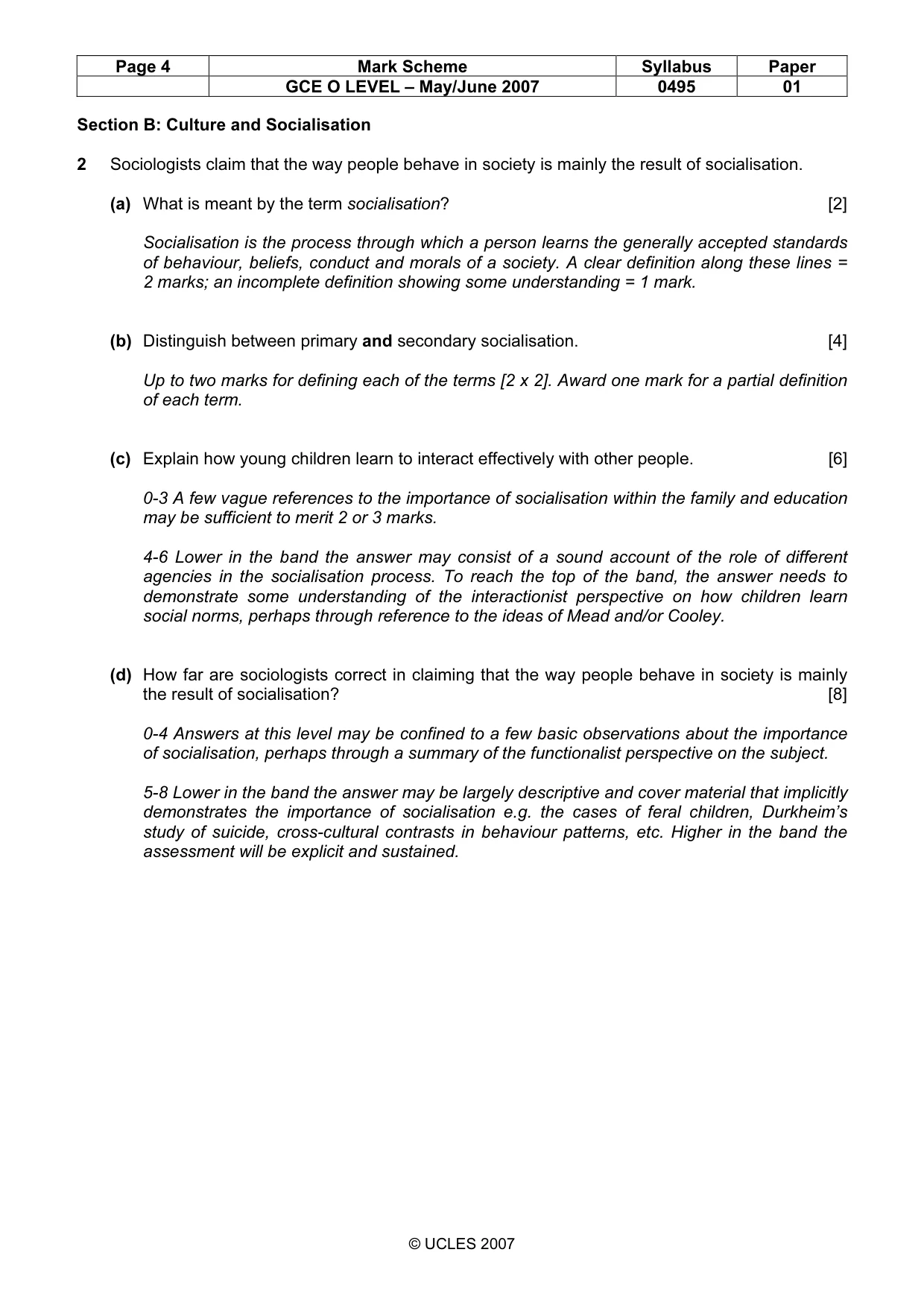 Mark scheme, page 4 of 9
