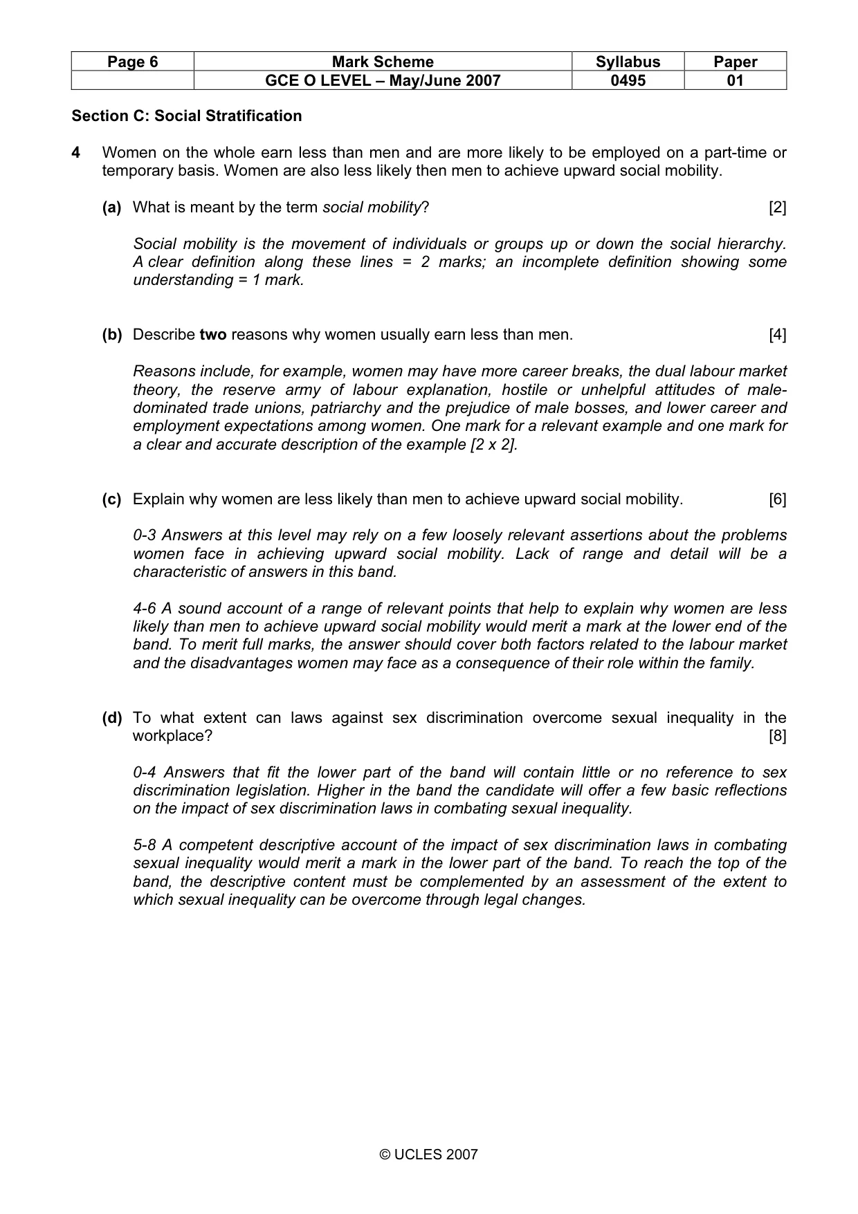 Mark scheme, page 6 of 9