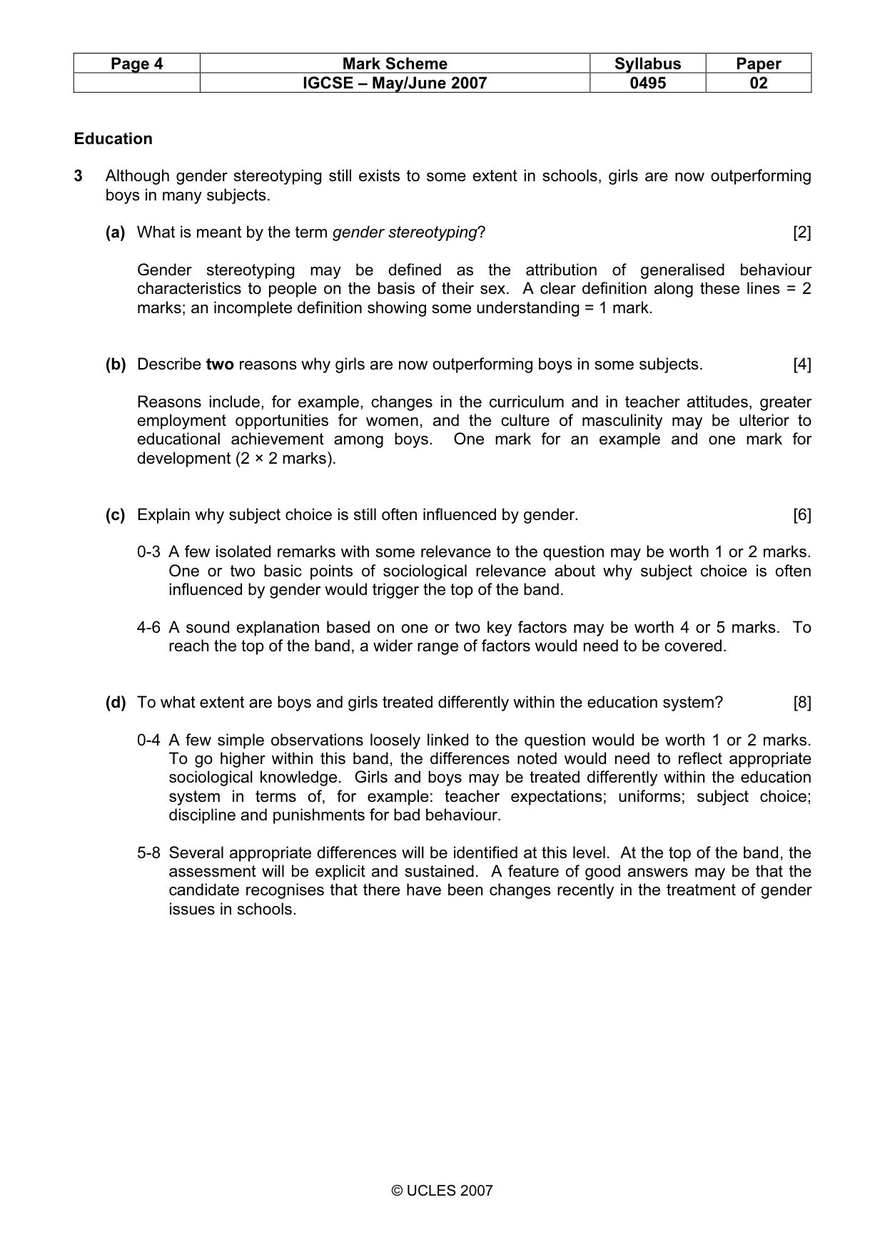Mark scheme, page 4 of 9
