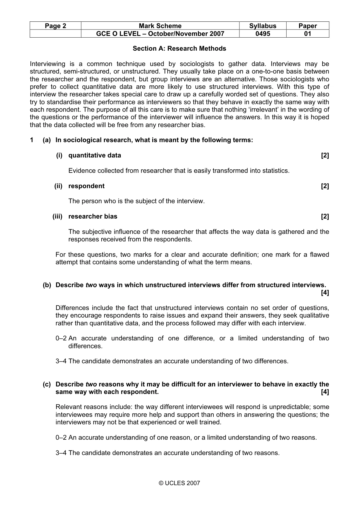 Mark scheme, page 2 of 9
