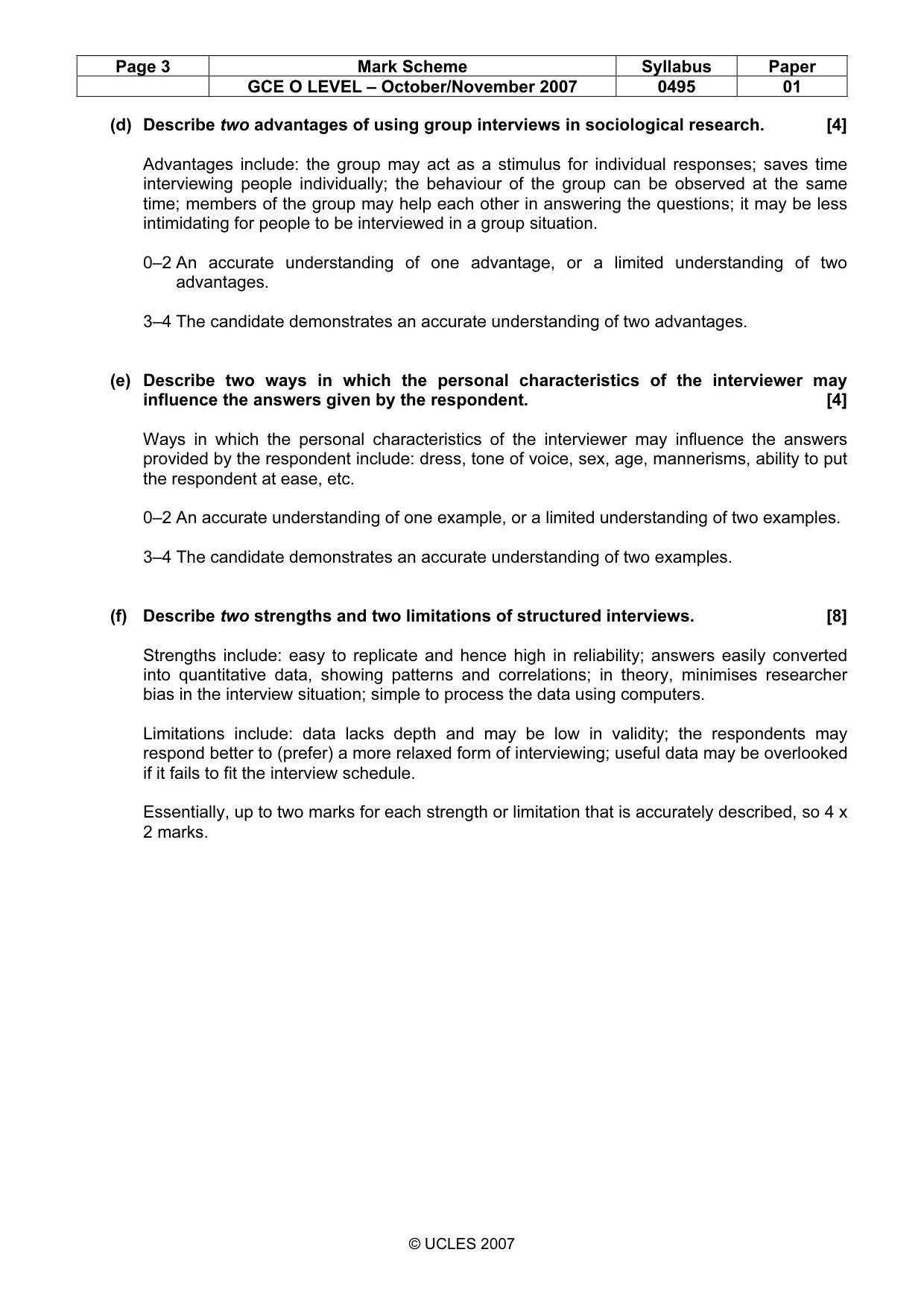 Mark scheme, page 3 of 9