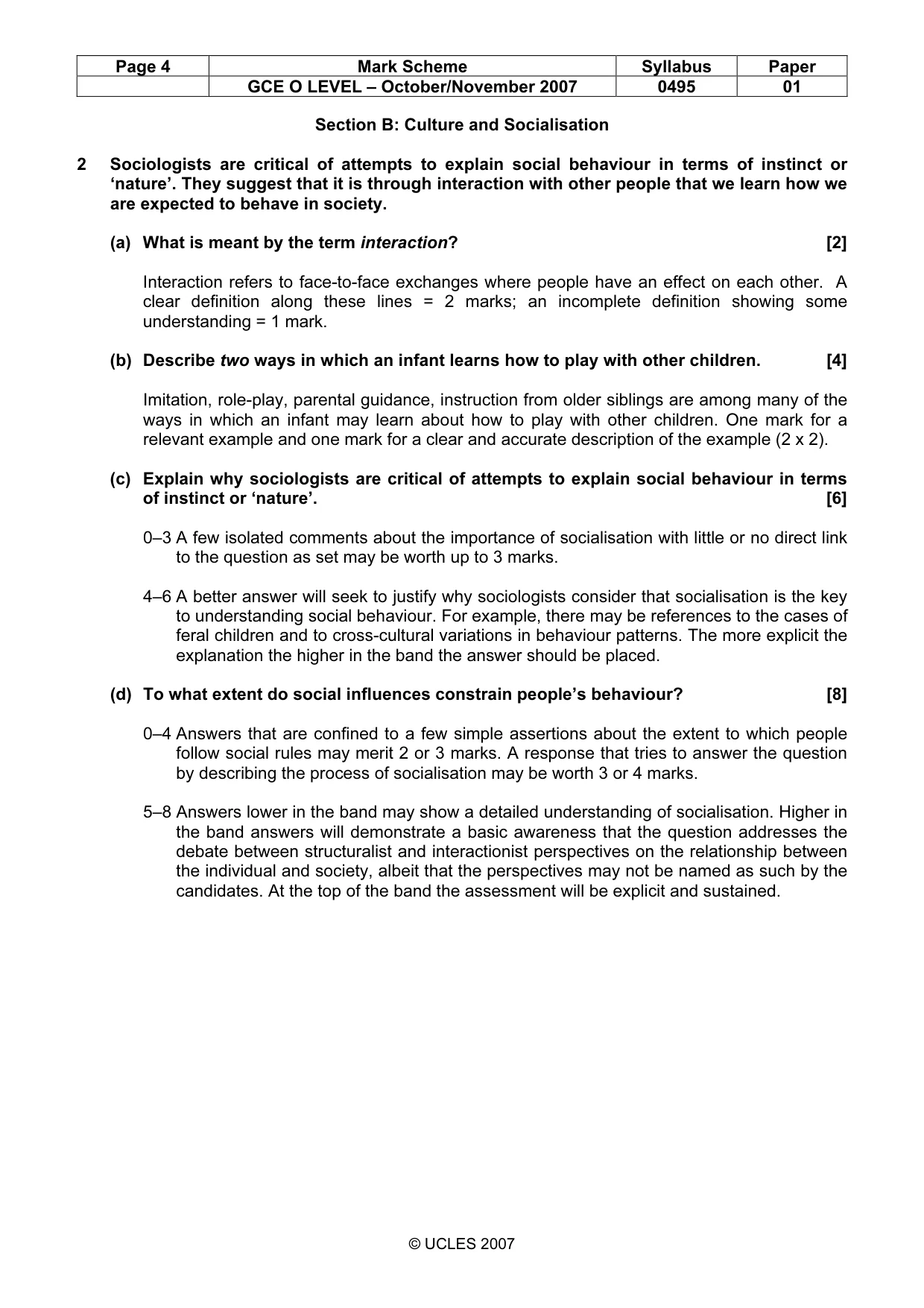Mark scheme, page 4 of 9